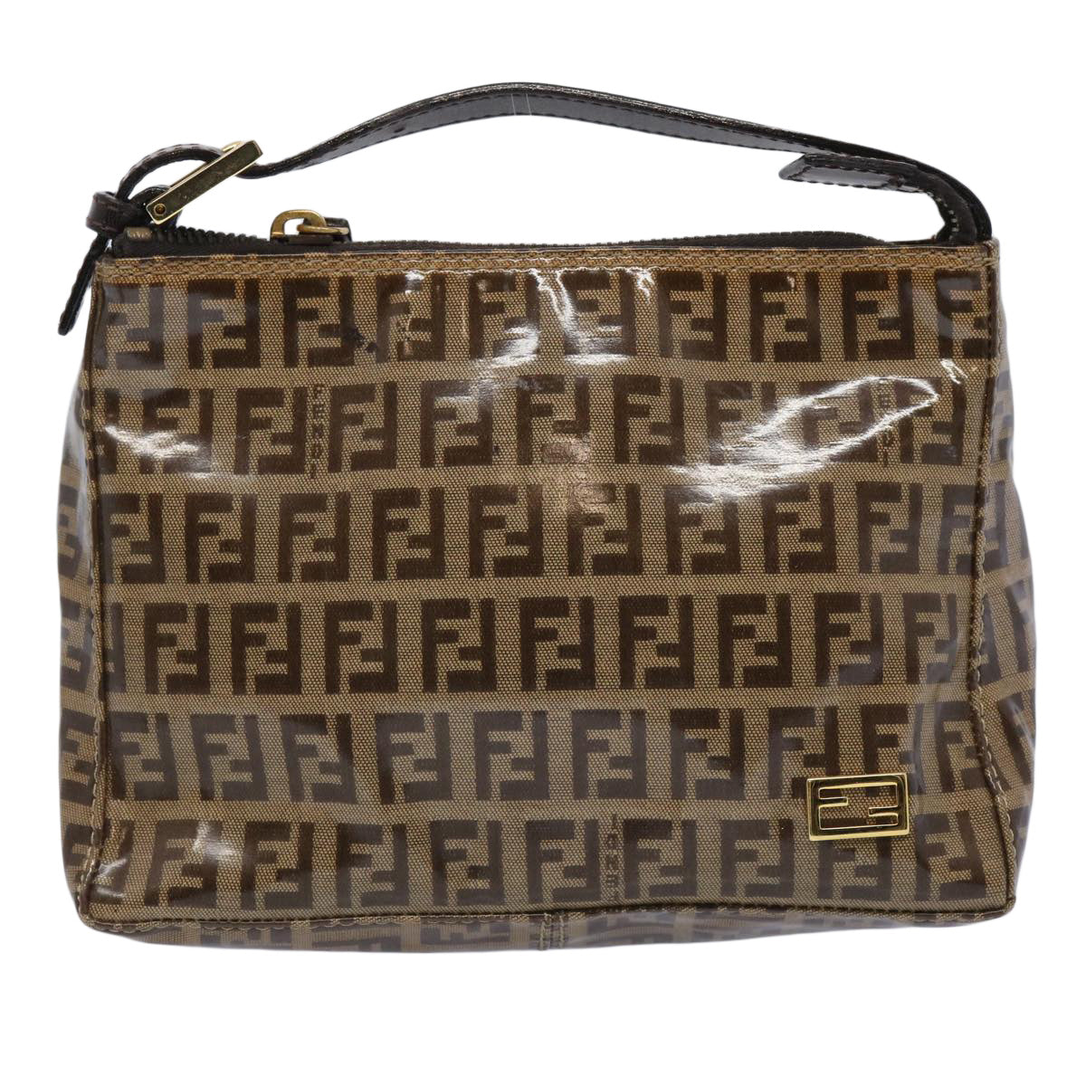 Luxury FendiZucchino Canvas Pouch Beige Brown62655