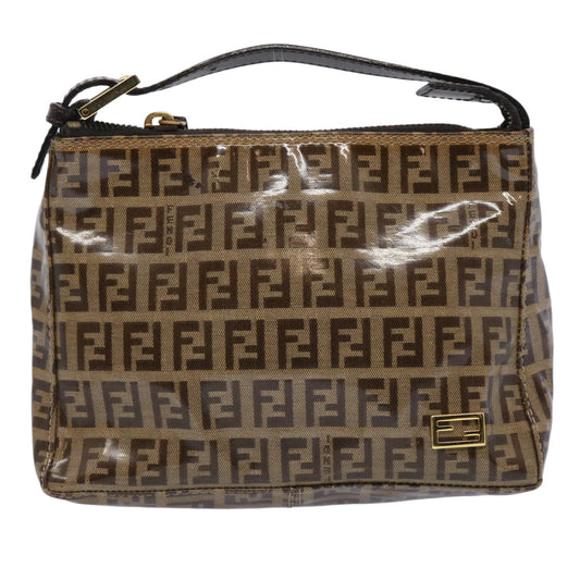 Luxury FendiZucchino Canvas Pouch Beige Brown62655