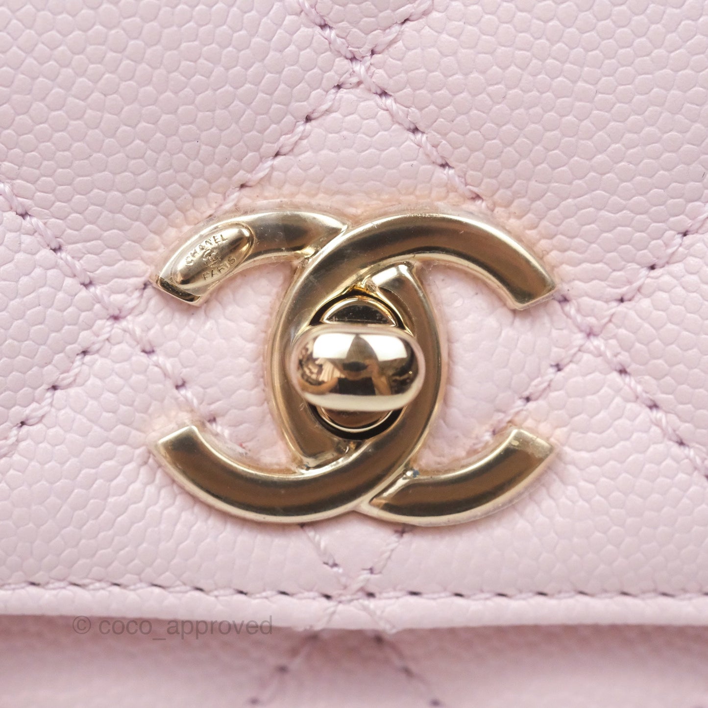 Chanel Mini Coco Handle Quilted Light Pink Caviar Gold Hardware
