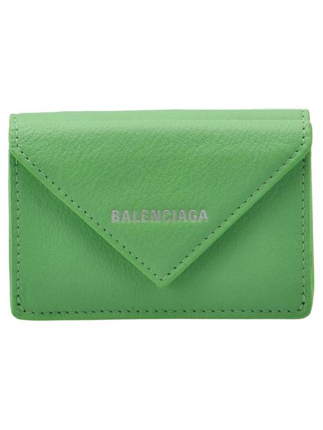 Luxury Balenciaga Papier Mini Half Wallet Green