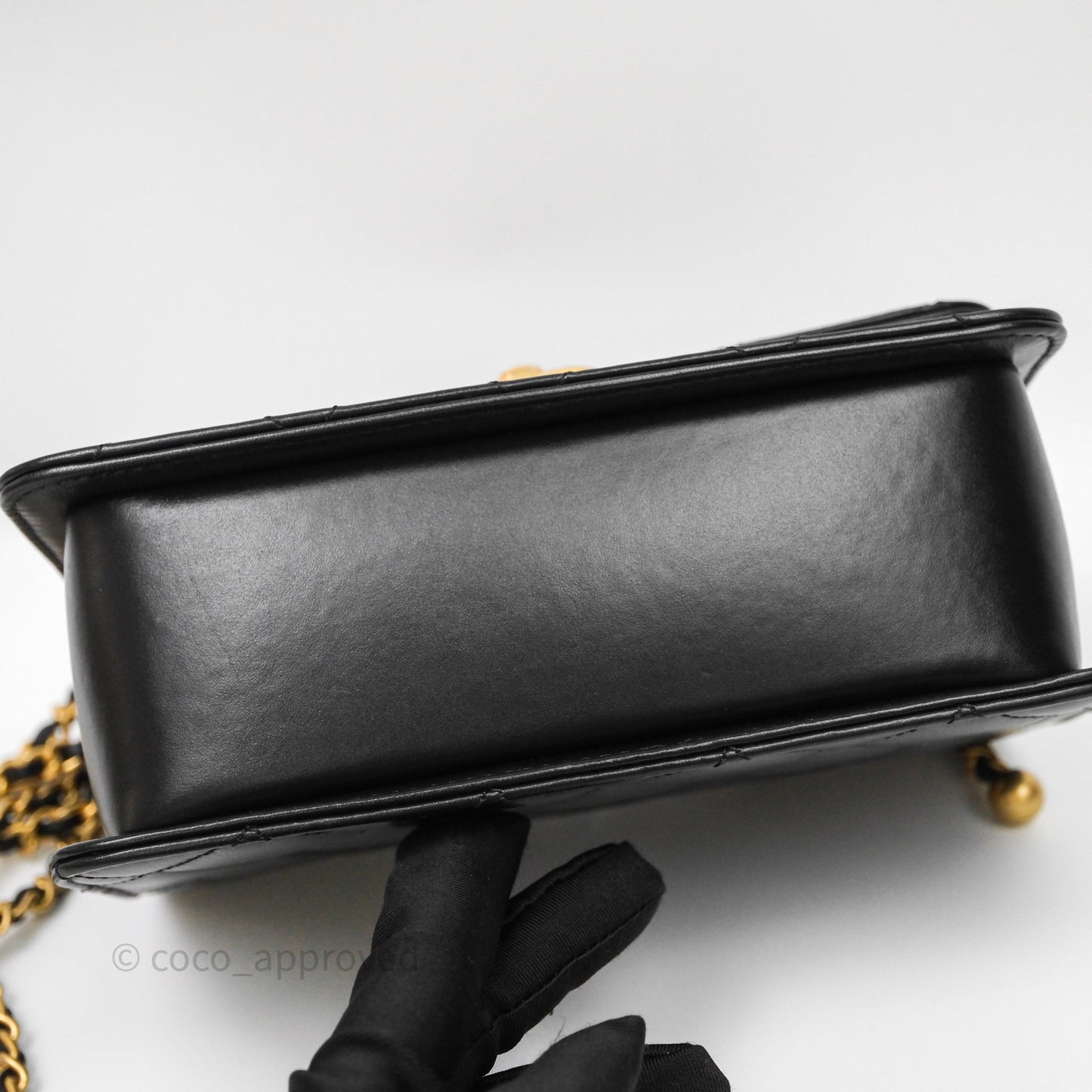 Chanel Mini Perfect Fit Adjustable Quilted Black Calfskin Aged Gold Hardware