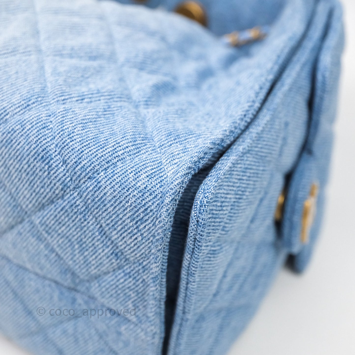 Chanel 25 Small Hobo Blue Washed Denim Aged Gold Hardware
