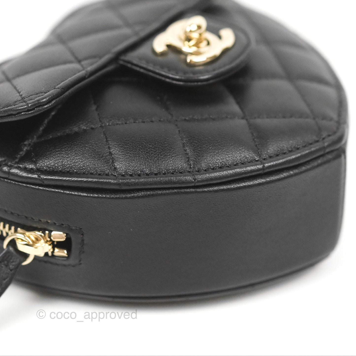 Chanel Small Heart Bag Black Lambskin Gold Hardware 22S