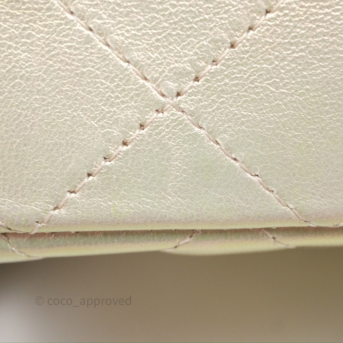 Chanel Mini Rectangular Quilted Iridescent Ivory Lambskin Gold Hardware 20B