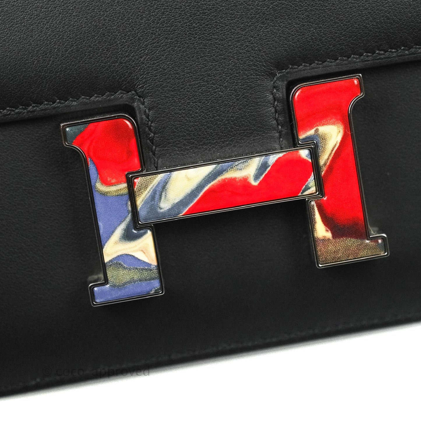 Hermès Constance Mini 18cm Black Swift Marble Lock