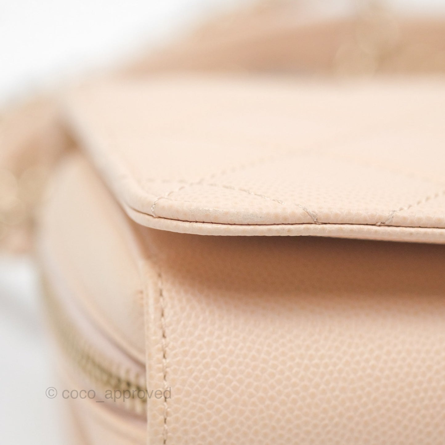 Chanel Quilted Small Like The Wallet Flap Light Beige Pink Caviar Light Gold Hardware 22C