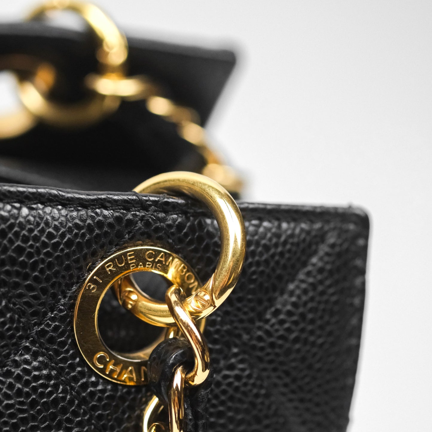 Chanel PTT Petite Timeless Shopping Tote Bag Black Caviar Gold Hardware