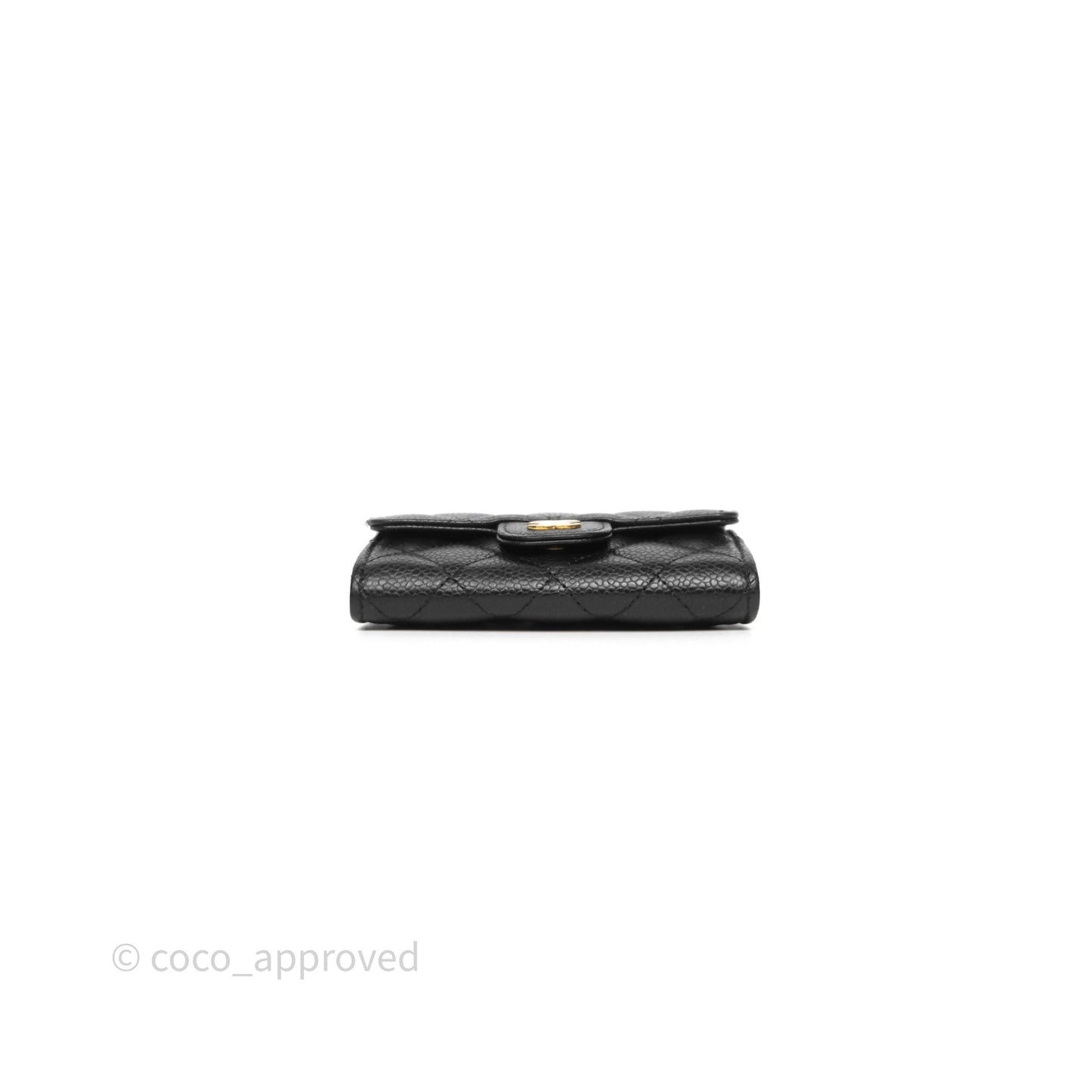 Chanel Quilted Flap Card Holder Black Caviar Gold Hardware