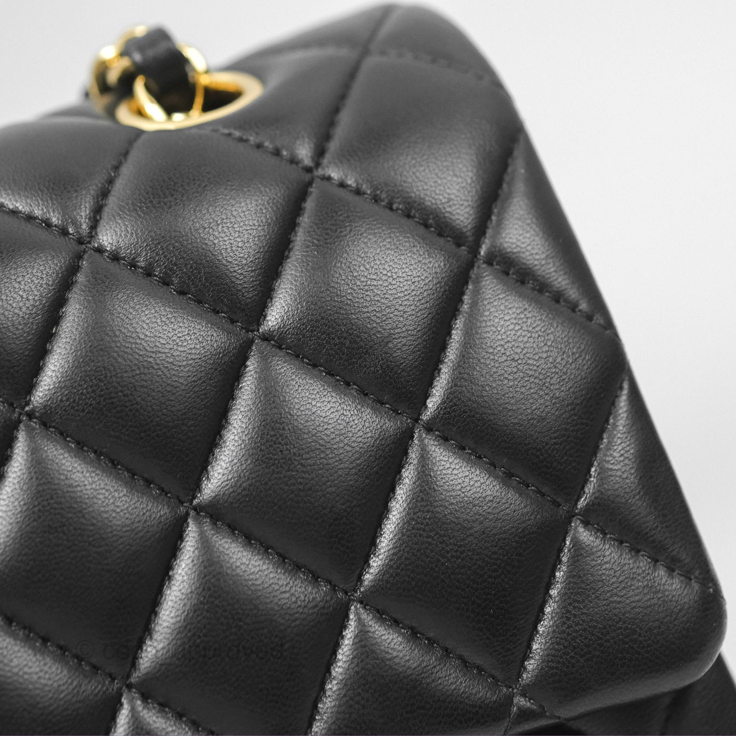 Chanel Classic M/L Medium Flap Quilted Black Lambskin Gold Hardware