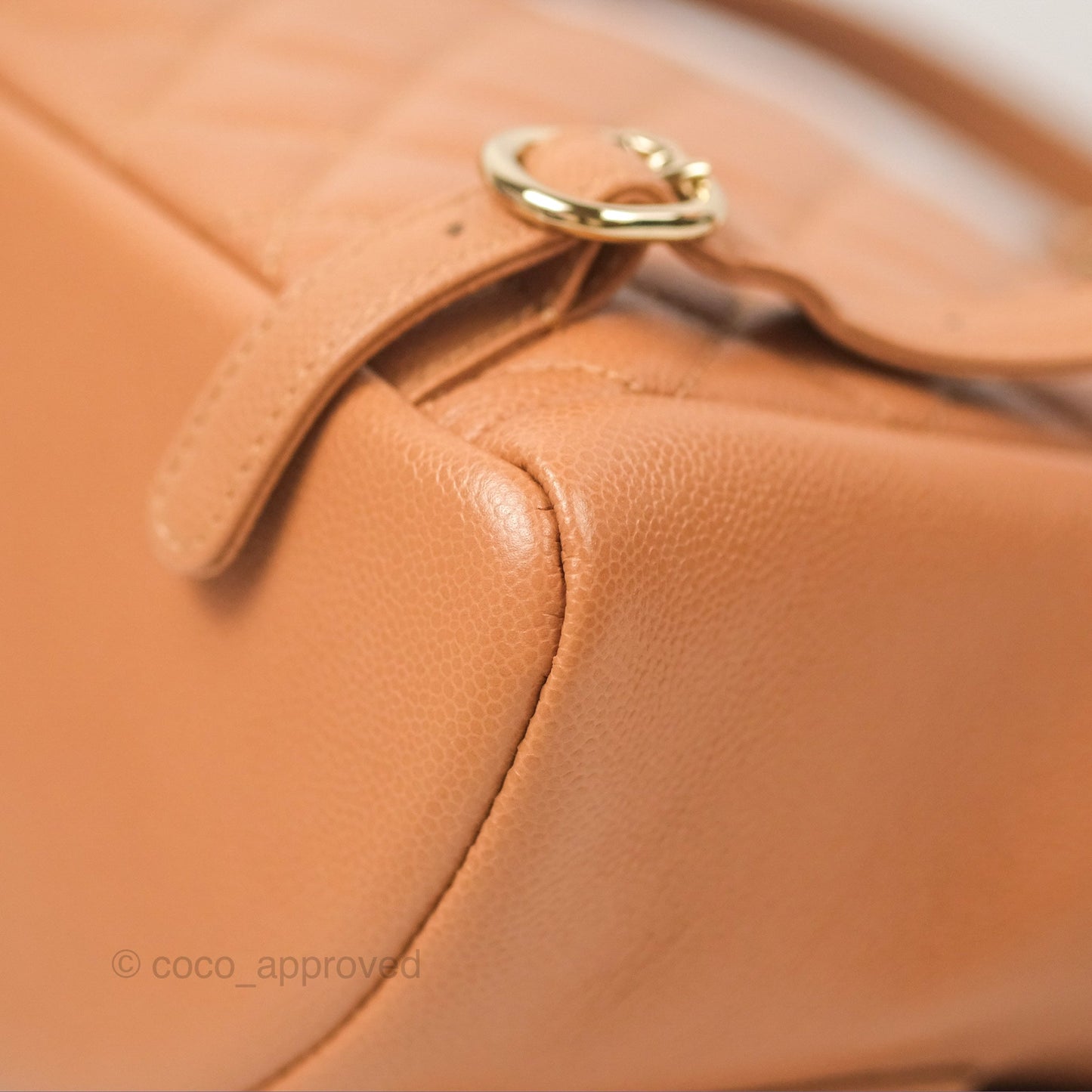 Chanel Duma Backpack Medium Dark Caramel Beige Caviar Gold Hardware