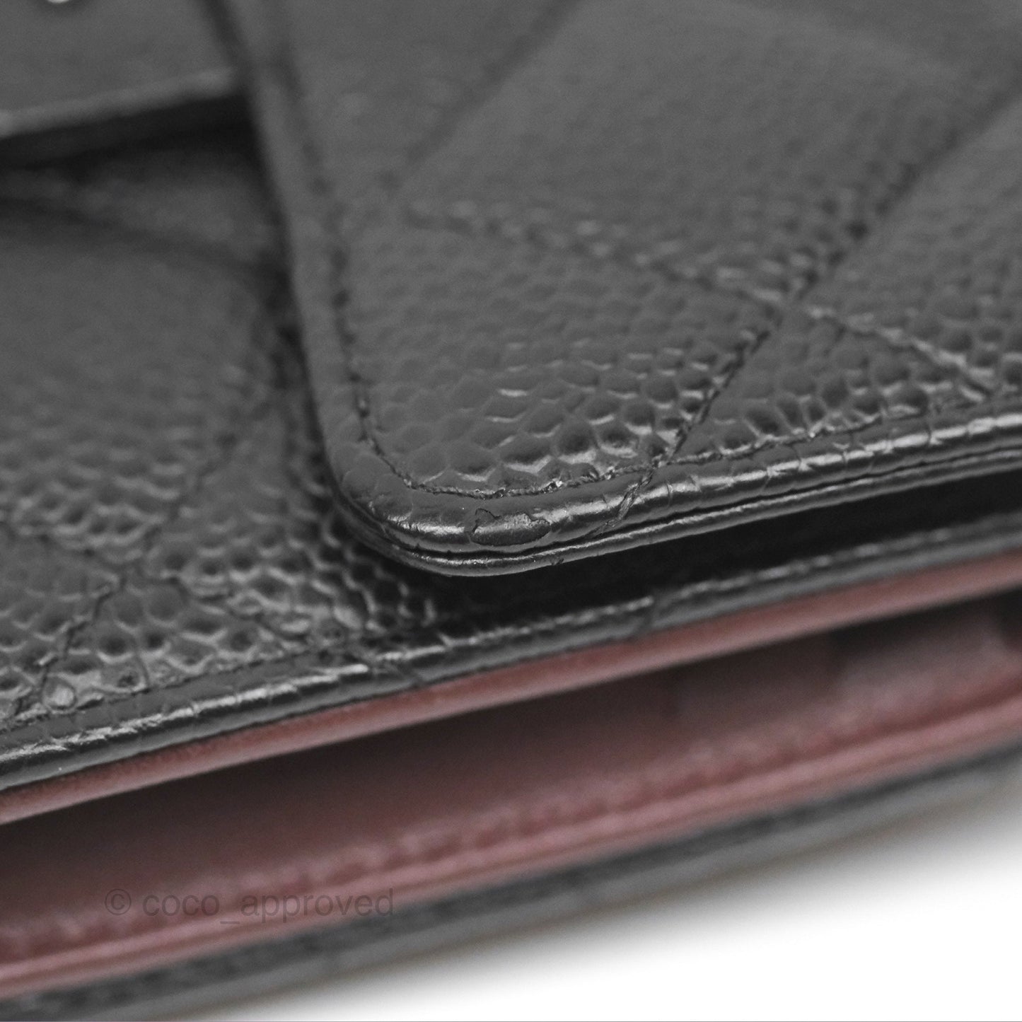 Chanel Classic Short Flap Wallet Black Caviar Silver Hardware