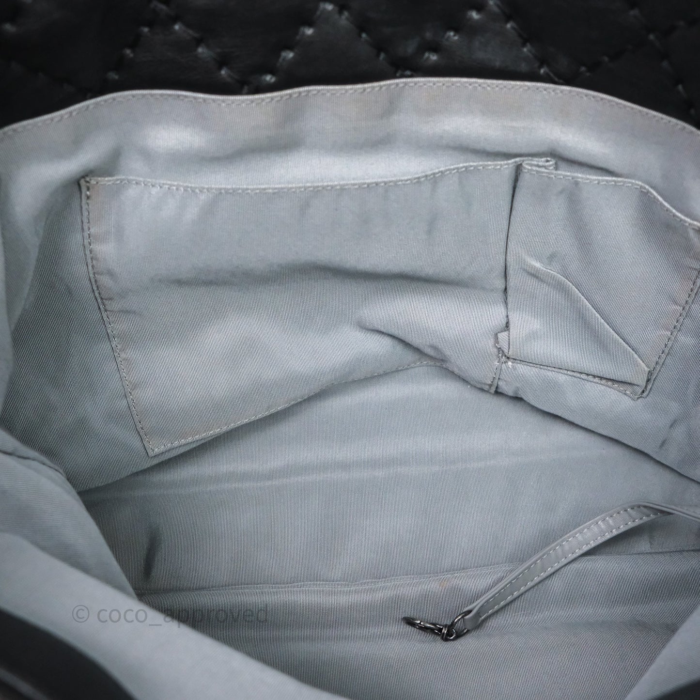 Chanel Ultimate Stitch Shopping Tote Black Calfskin Aged Silver Hardware