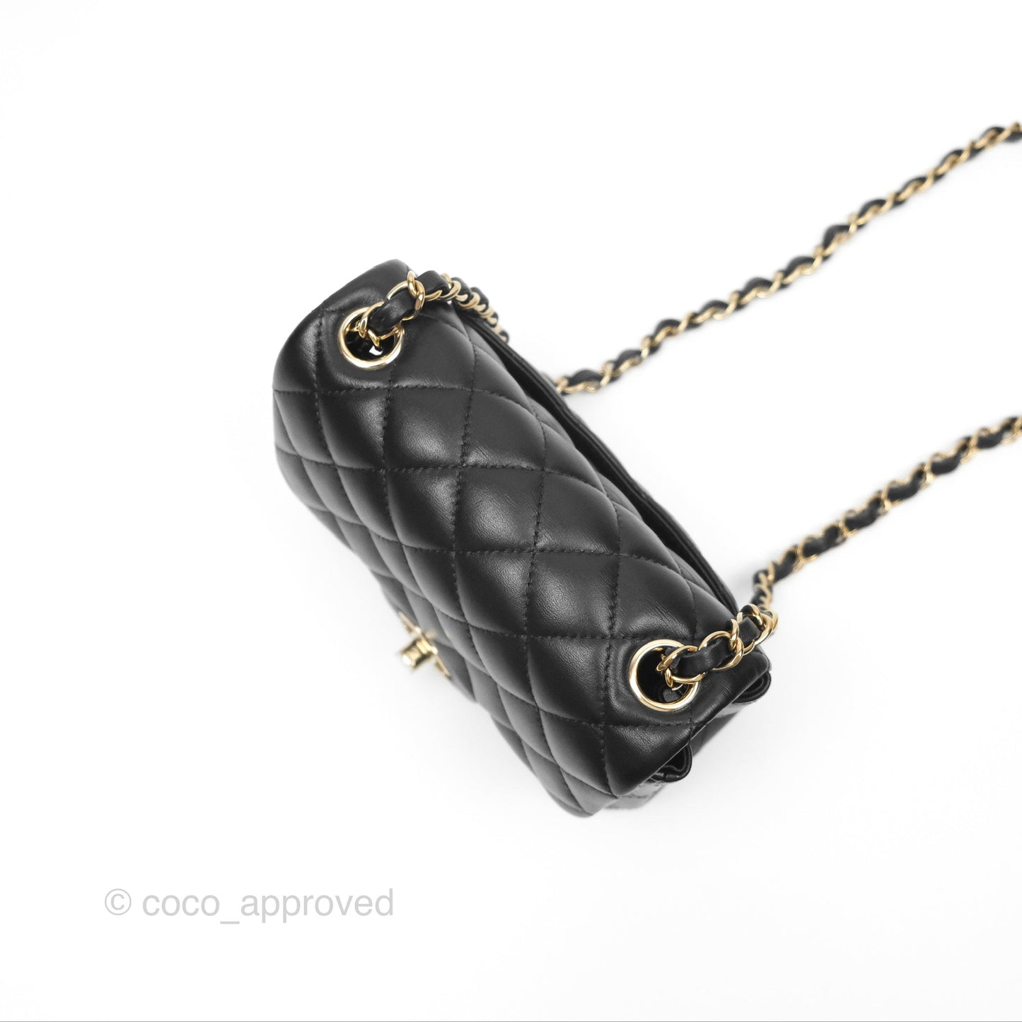 Chanel Mini Square Black Lambskin Gold Hardware