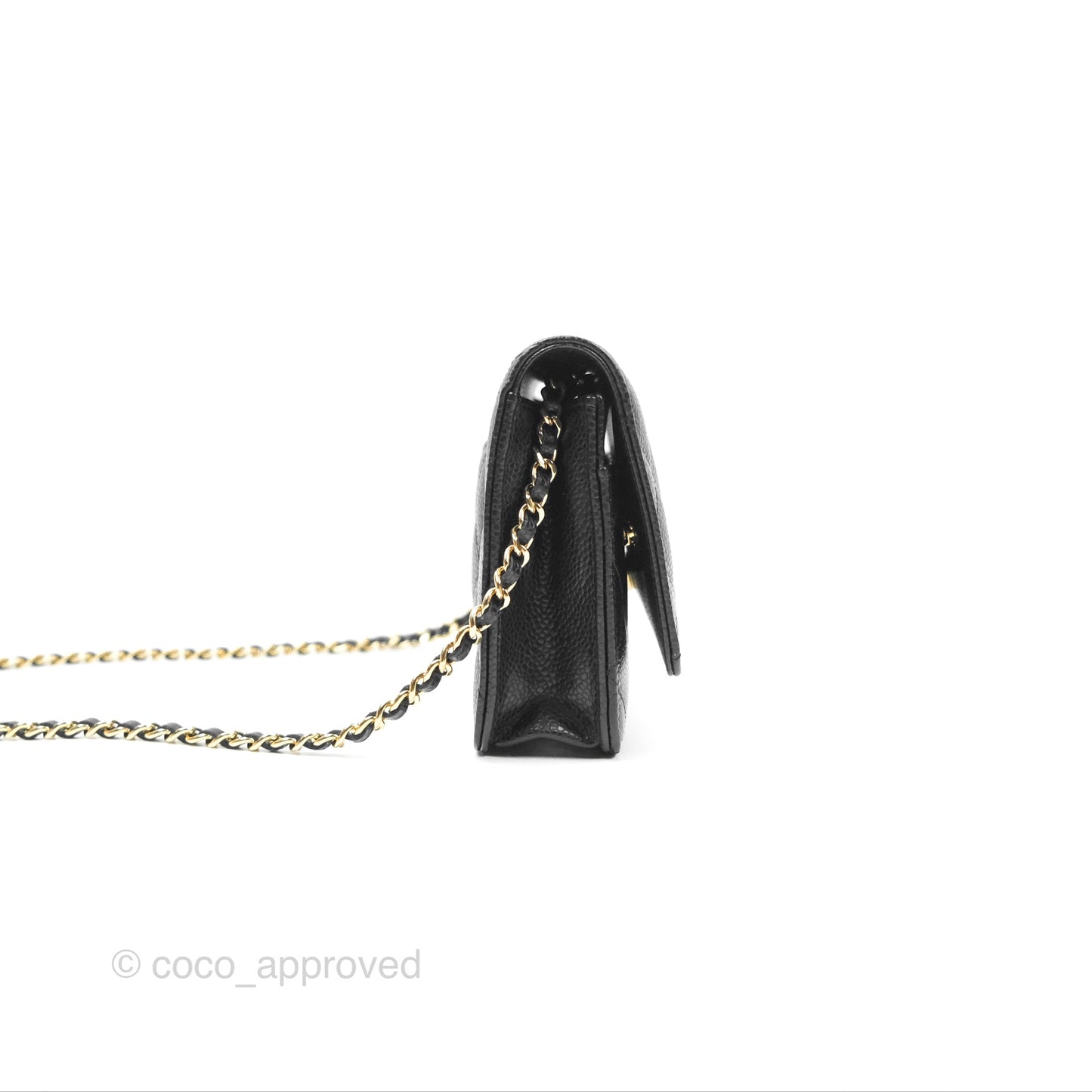 Chanel Quilted Classic Wallet On Chain WOC Black Caviar Gold Hardware