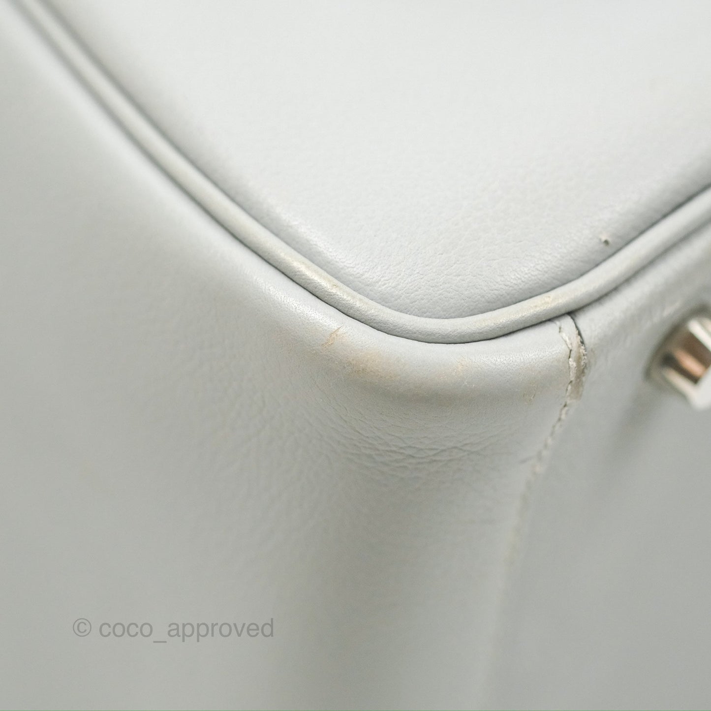 Hermès Lindy 30 Bleu Glacier Evercolor Palladium Hardware