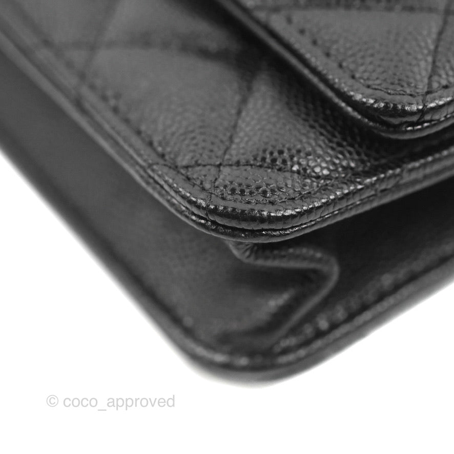 Chanel Quilted So Black Wallet on Chain WOC Caviar Incognito Hardware