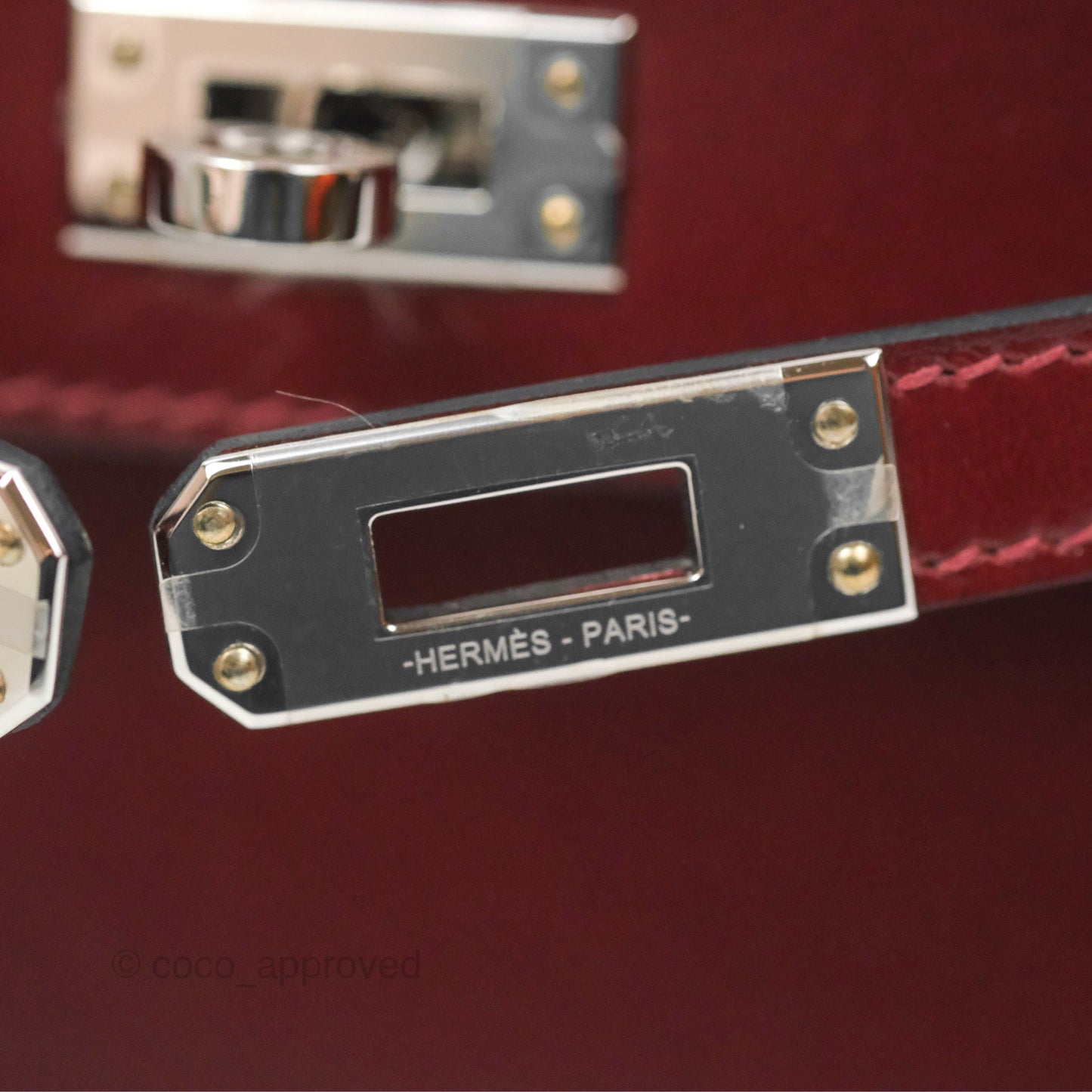 Hermès Mini Kelly II Sellier Rouge H Box Leather Palladium Hardware