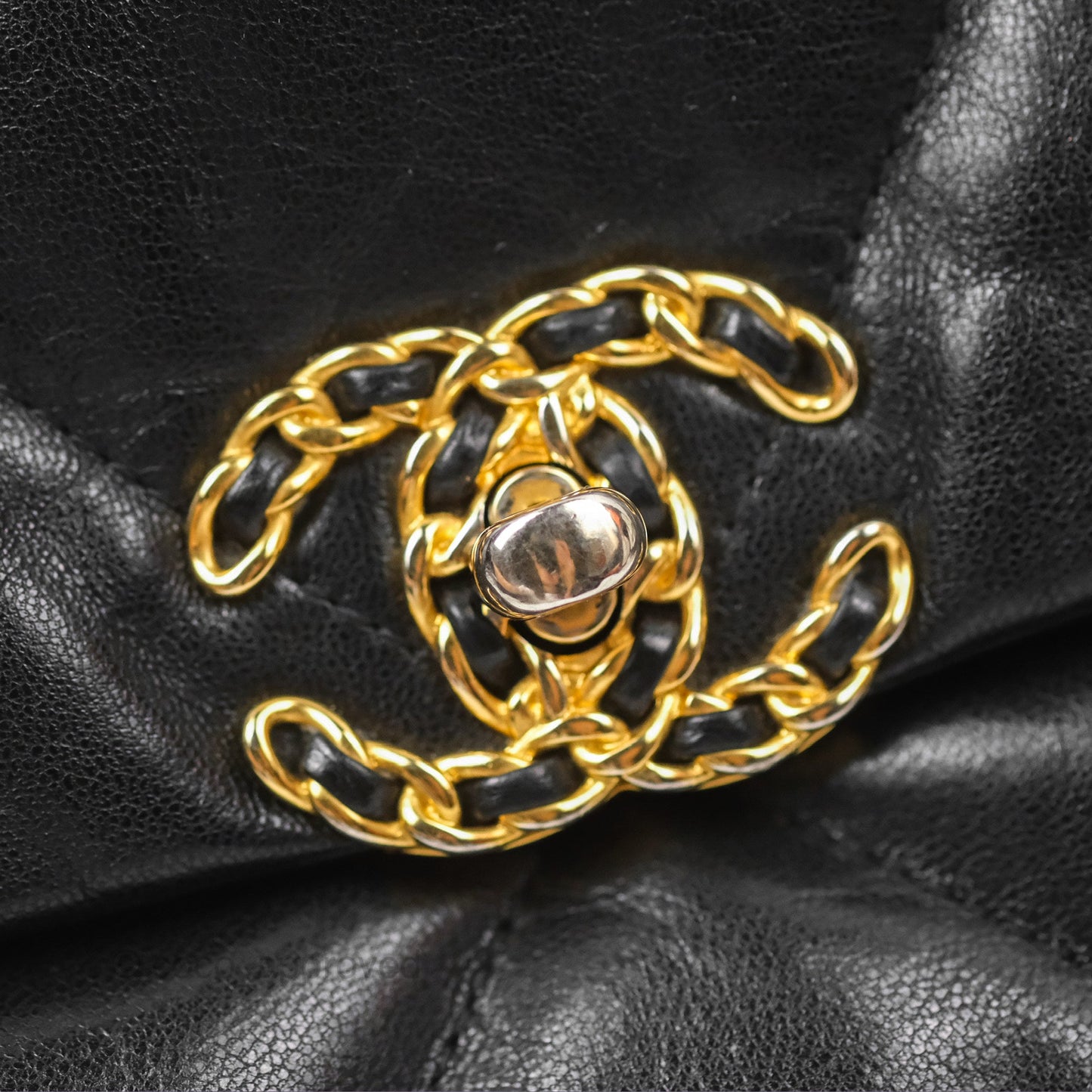 Chanel 19 Small Black Goatskin Mixed Hardware
