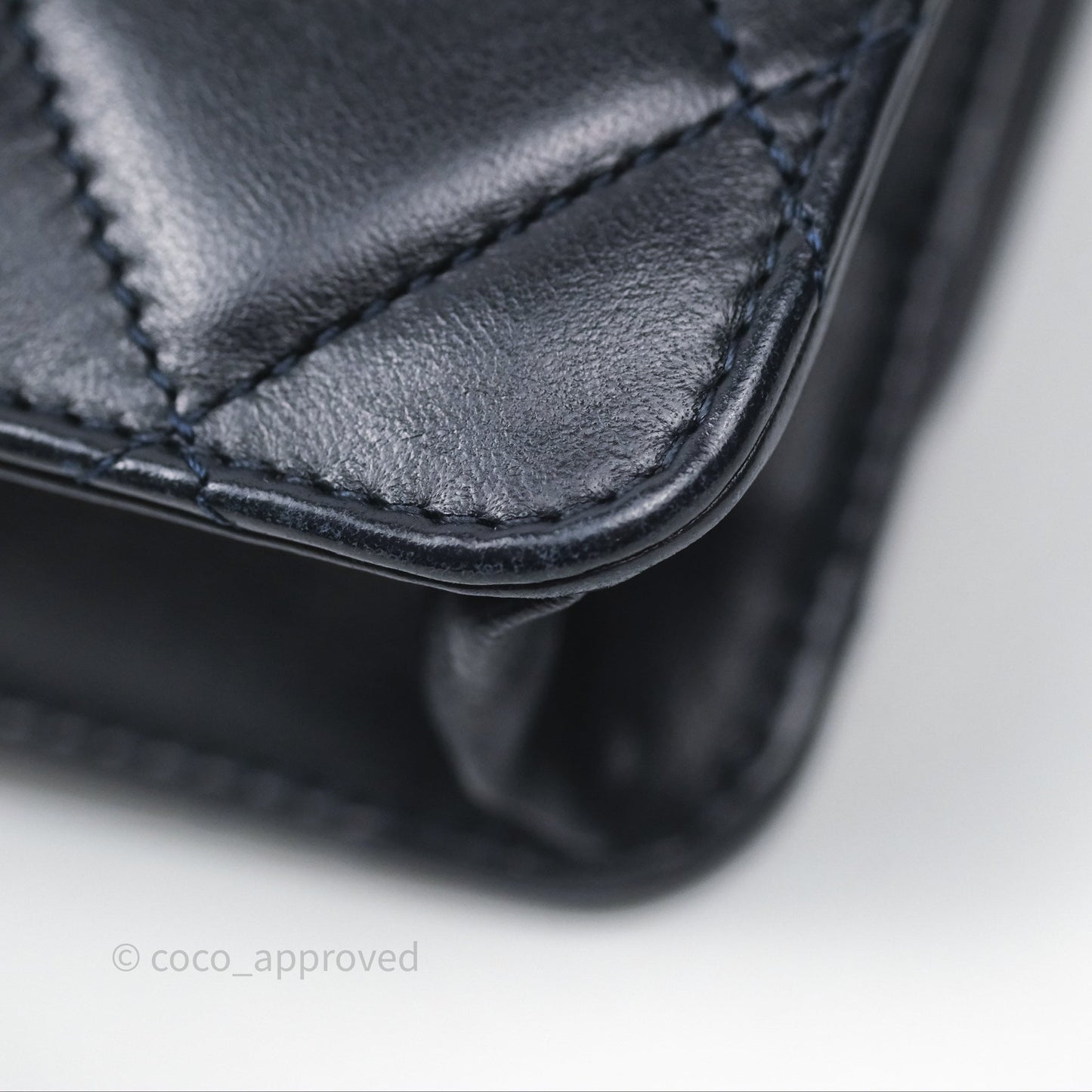 Chanel Golden Class Wallet on Chain WOC Navy Lambskin Gold Hardware