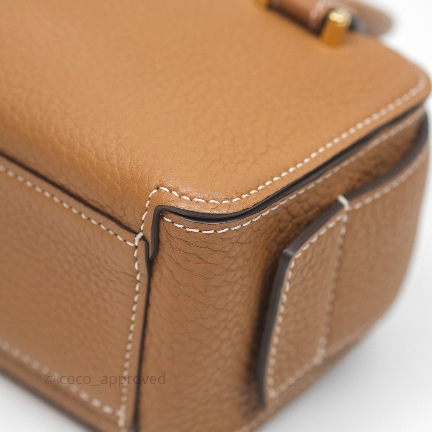 Delvaux Cool Box Nano Taurillon Soft Grained Calfskin Vegetal Ivory Gold Hardware