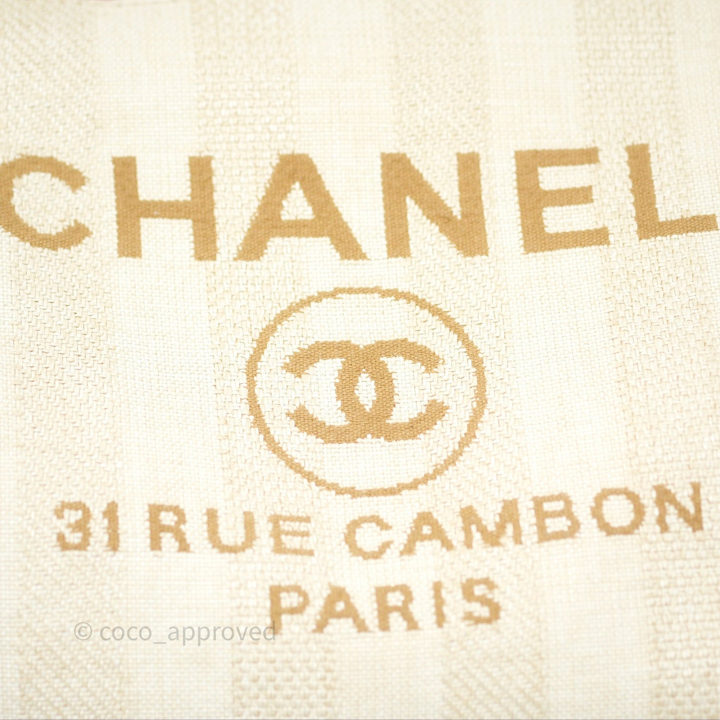 Chanel Large Deauville Beige Brown Tweed Gold Hardware
