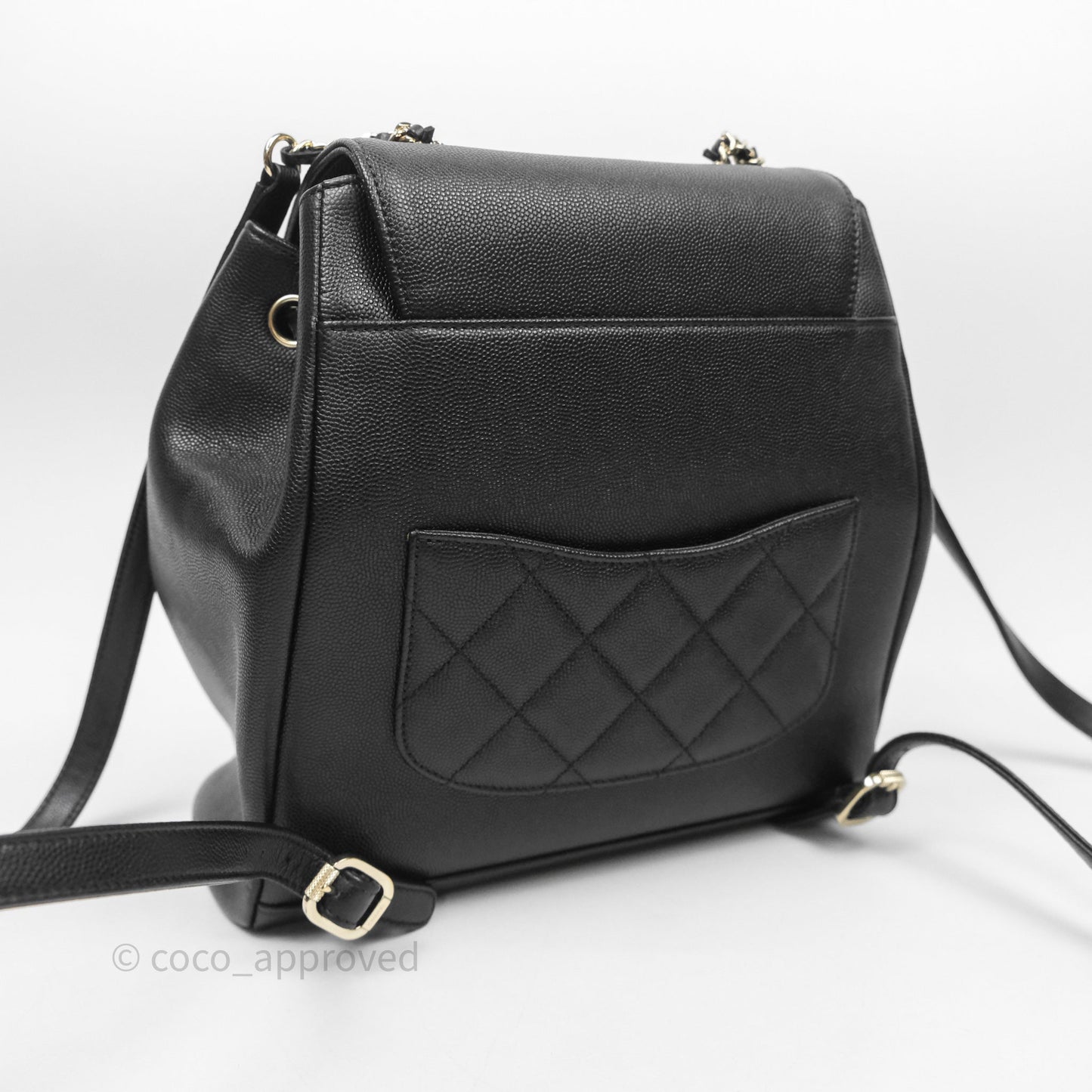 Chanel Quilted Business Affinity Backpack Black Caviar Gold Hardware