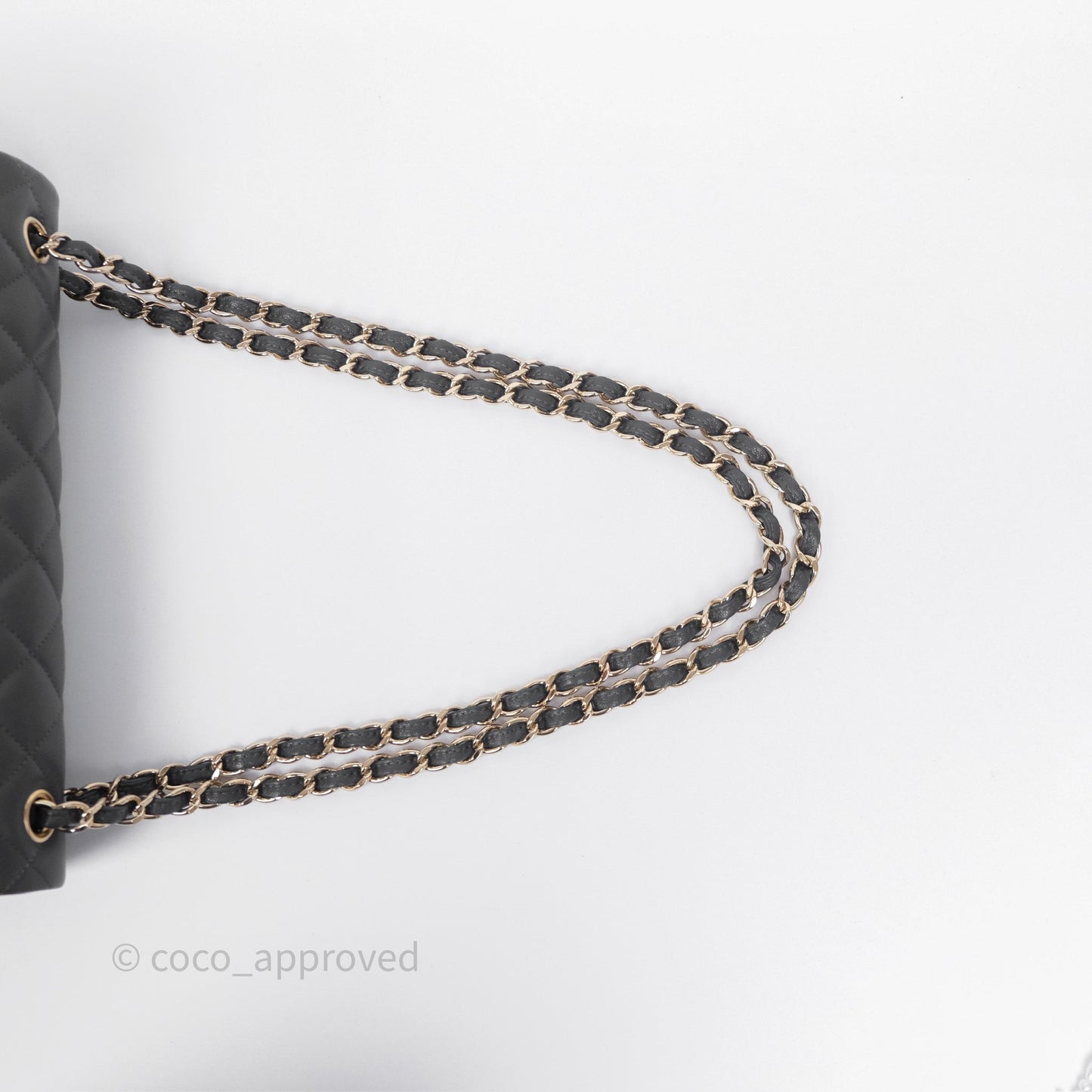 Chanel Jumbo Classic Double Flap Quilted Dark Grey Caviar Gold Hardware⁣⁣