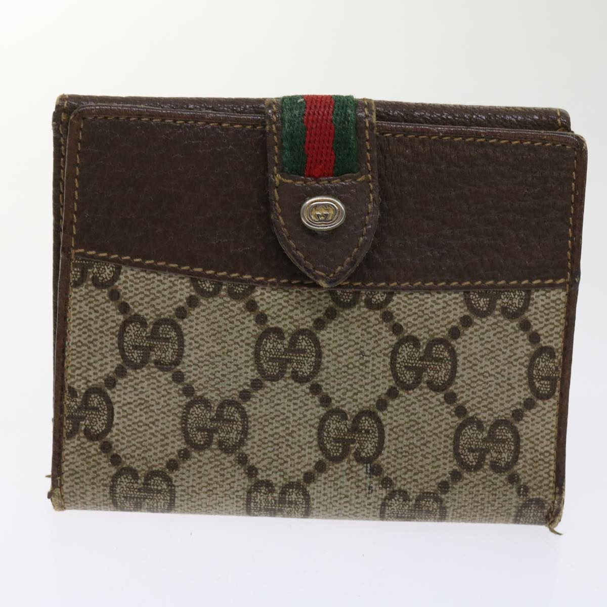 GUCCI GG Canvas Jackie Wallet Leather 10set Beige White Red  62865