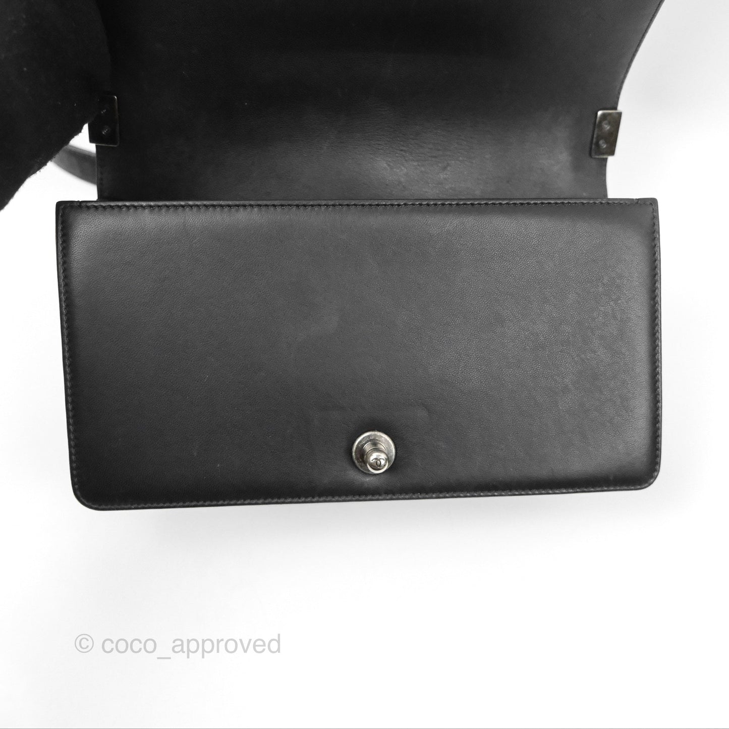Chanel Quilted Medium Boy Black Calfskin Ruthenium Hardware