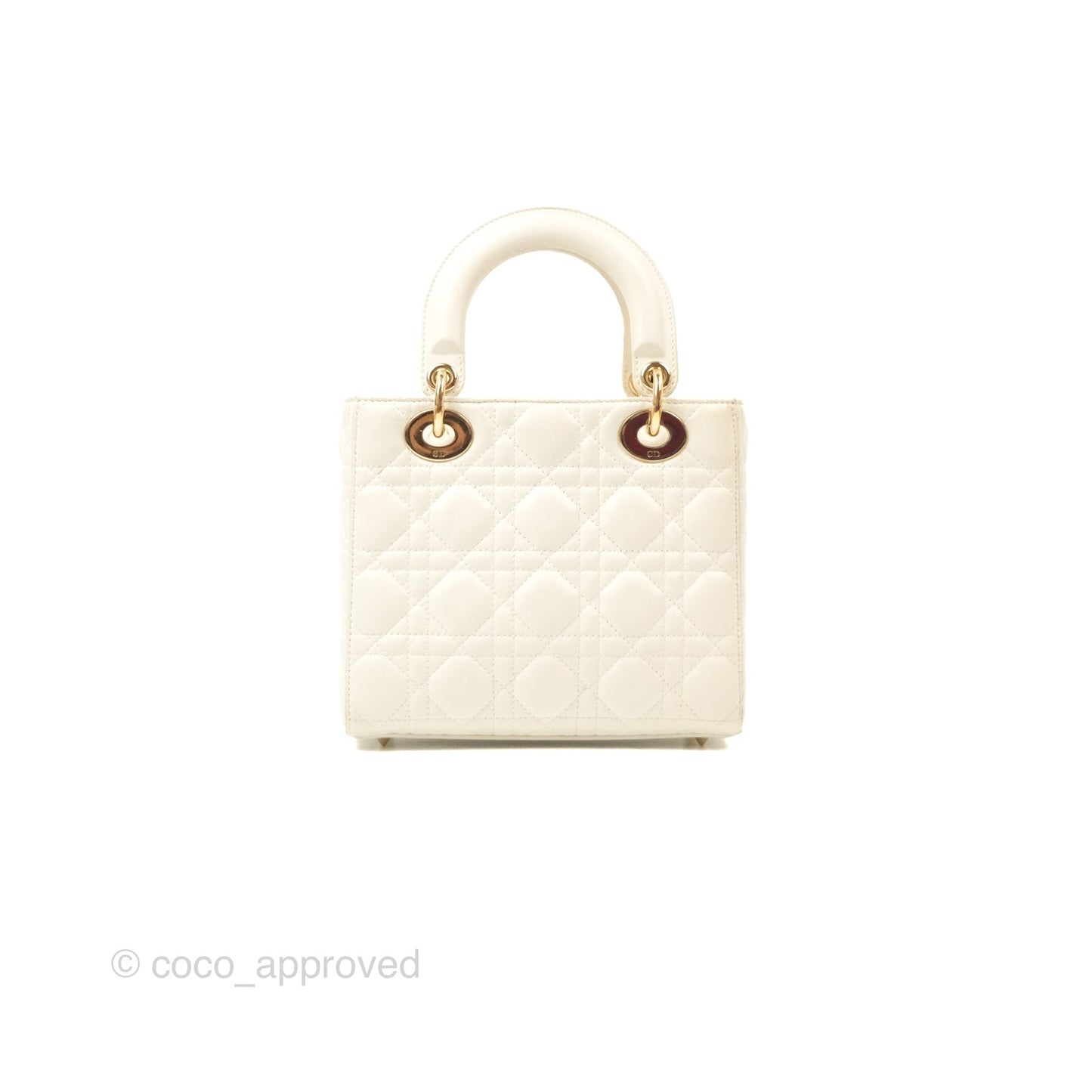 Christian Dior My ABCDior Lady Dior White Cannage Lambskin Gold Hardware