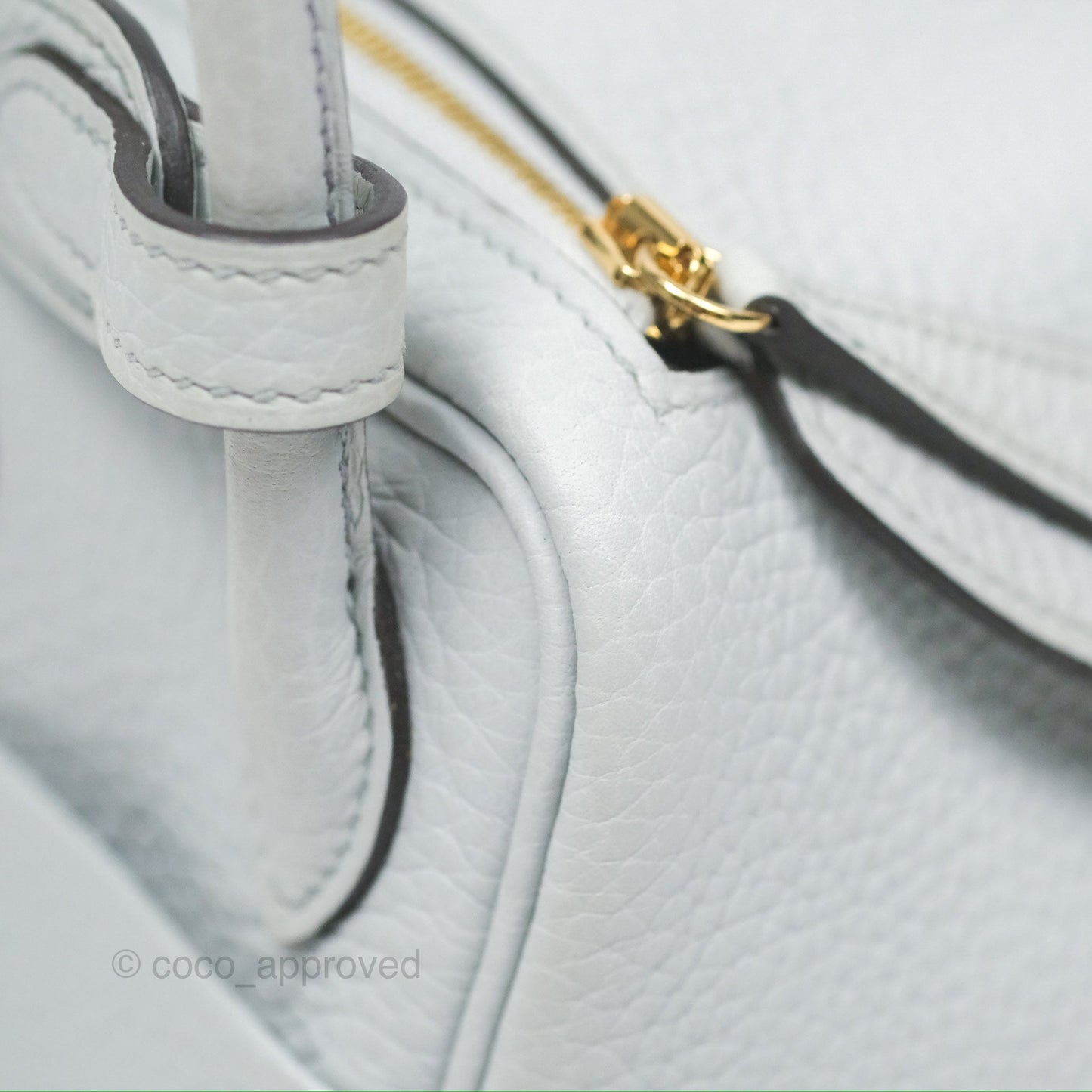 Hermès Mini Lindy 20 Bleu Pale Clemence Gold Hardware