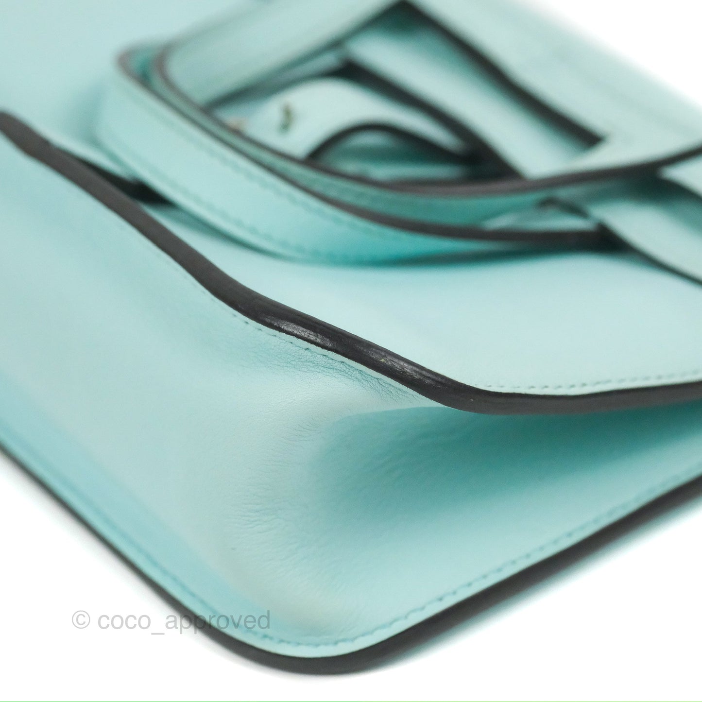Hermès Halzan 22 Mini Aqua Swift Palladium Hardware
