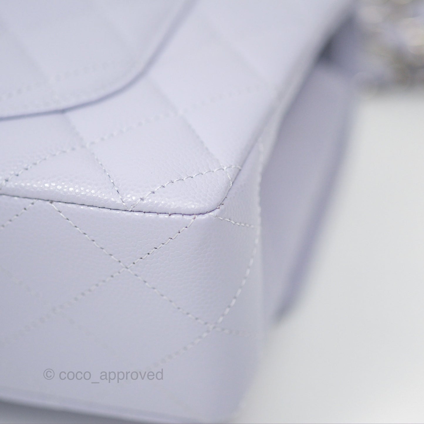 Chanel Small Classic Quilted Flap Lilac Caviar Silver Hardware 21K