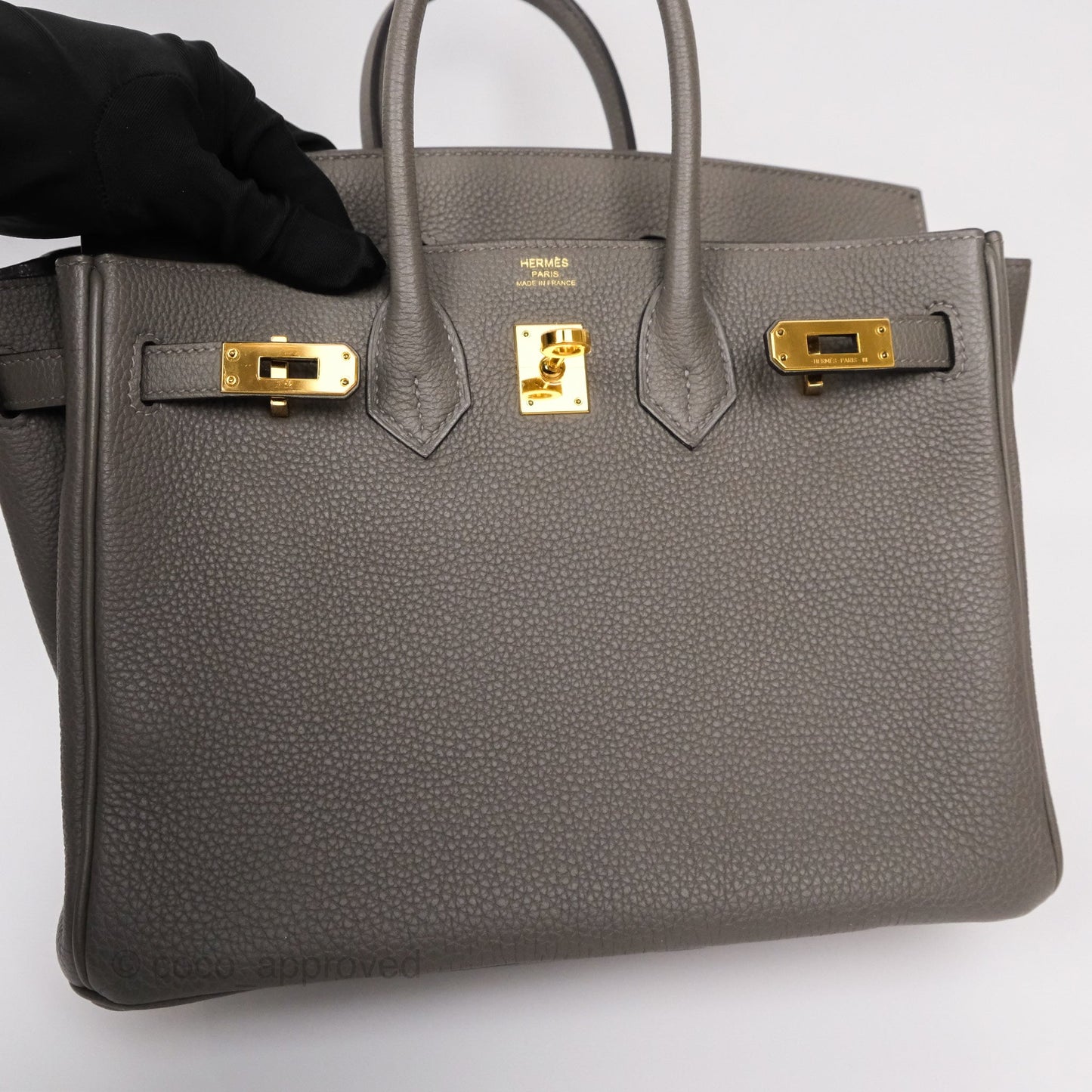 Hermès Birkin 25 Retourne Gris Meyer 0L Togo Gold Hardware