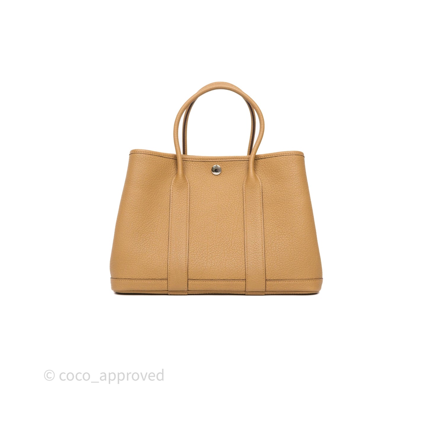 Hermès Garden Party 30 Biscuit 4B Veau Negonda Palladium Hardware