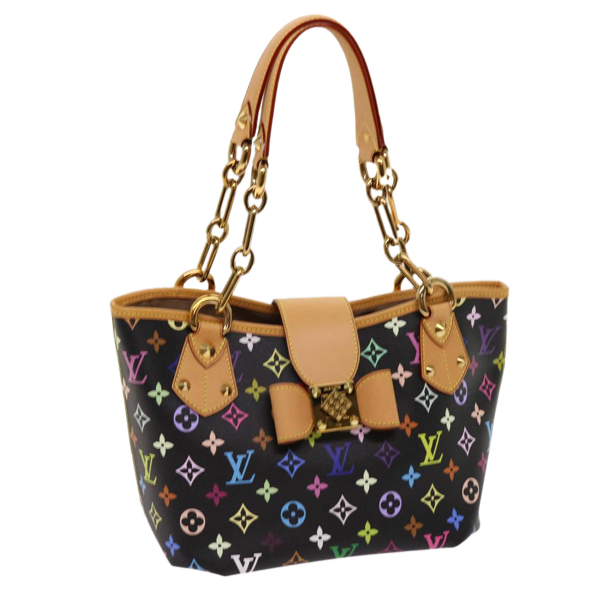 LOUIS VUITTON Monogram Multicolor Annie MM Shoulder Bag Black M40308 62902A