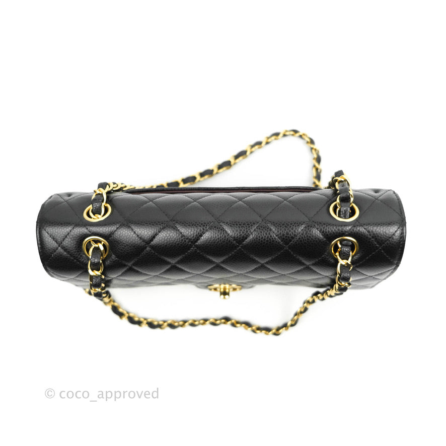 Chanel Classic Double Flap M/L Black Caviar Gold Hardware