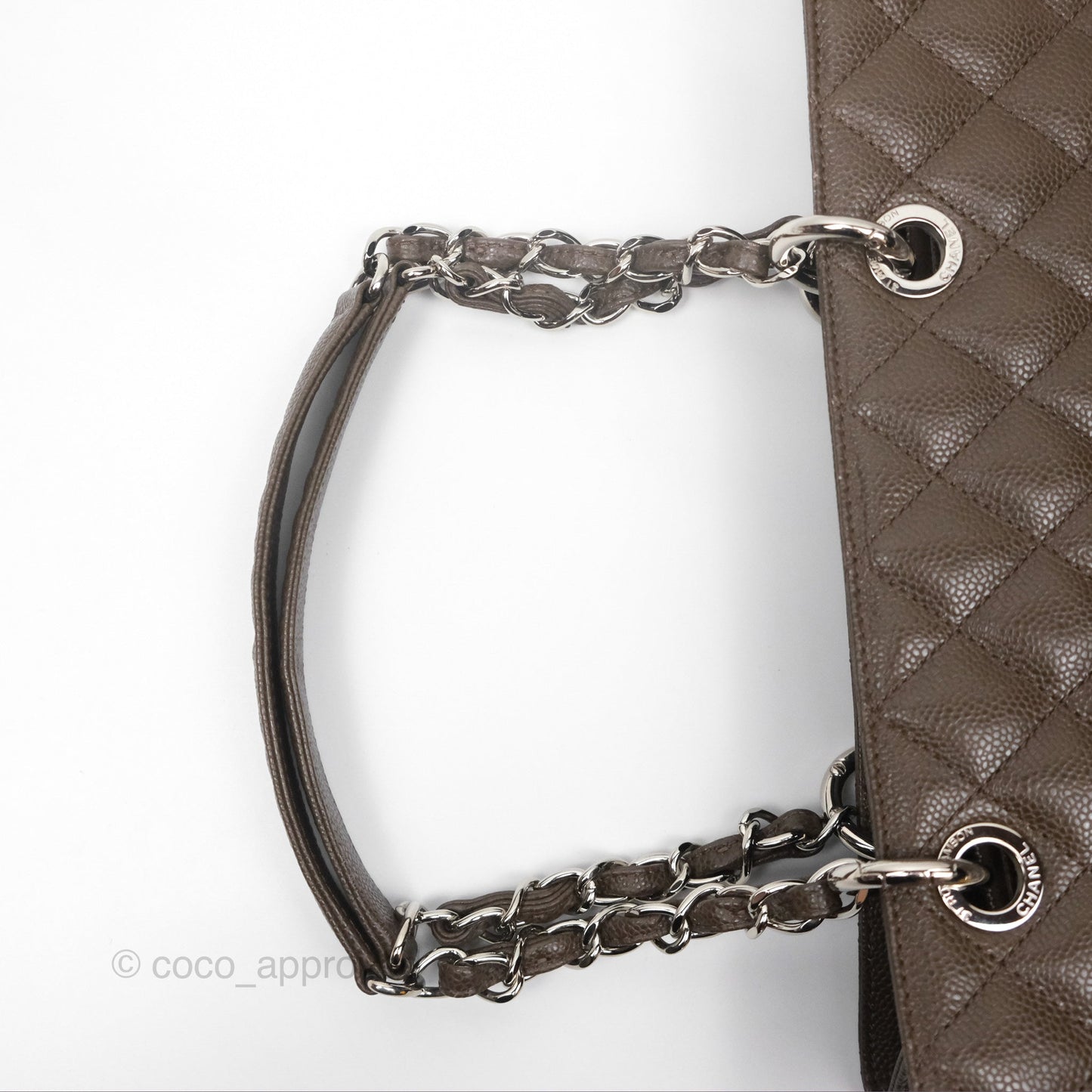 Chanel GST Chocolate Brown Caviar Silver Hardware