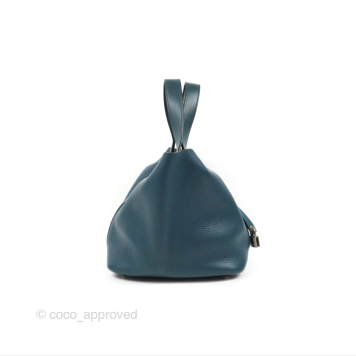 Hermès Picotin 22 Vert Bosphore Clemence Silver Hardware
