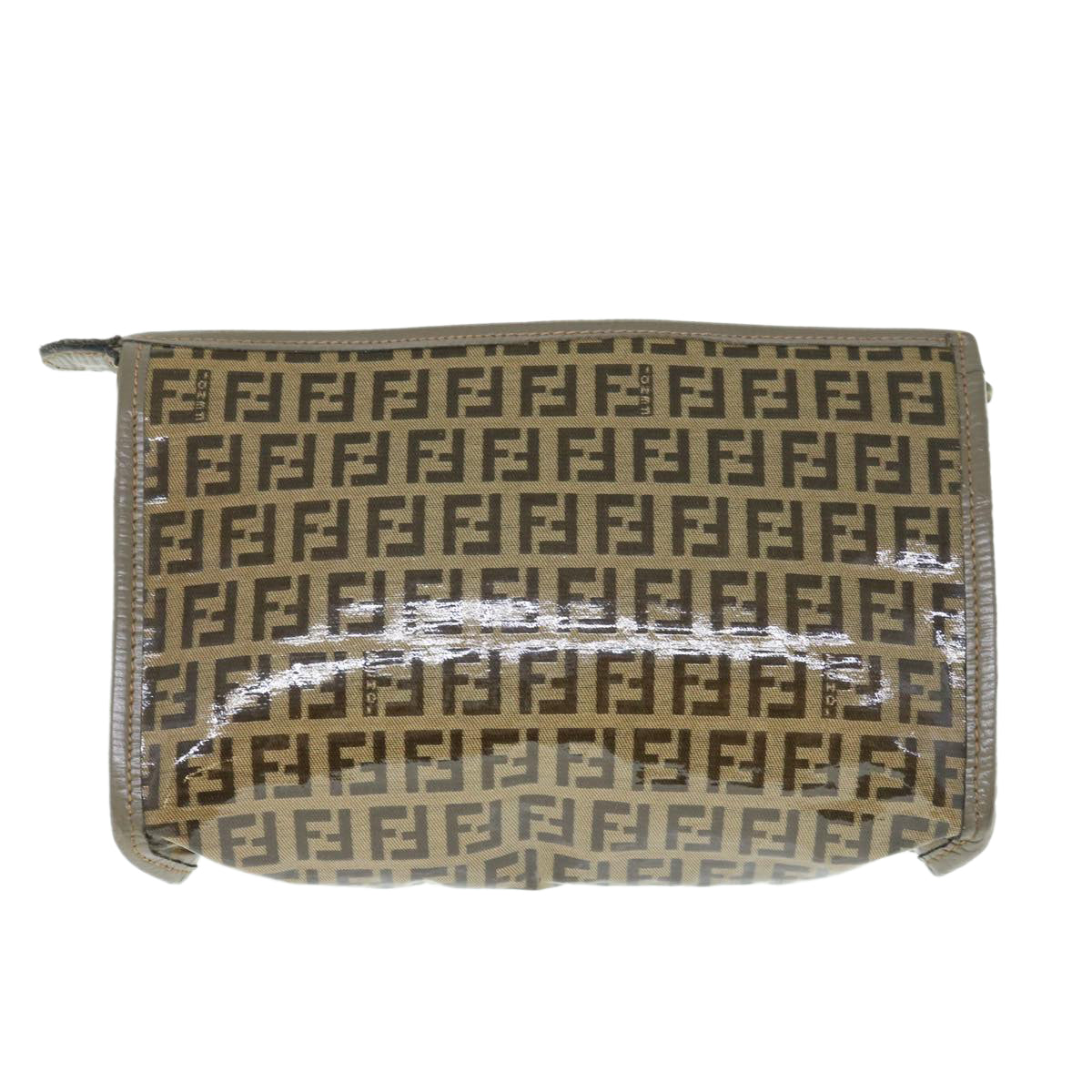 Luxury FendiZucchino Canvas Clutch Bag Beige62934