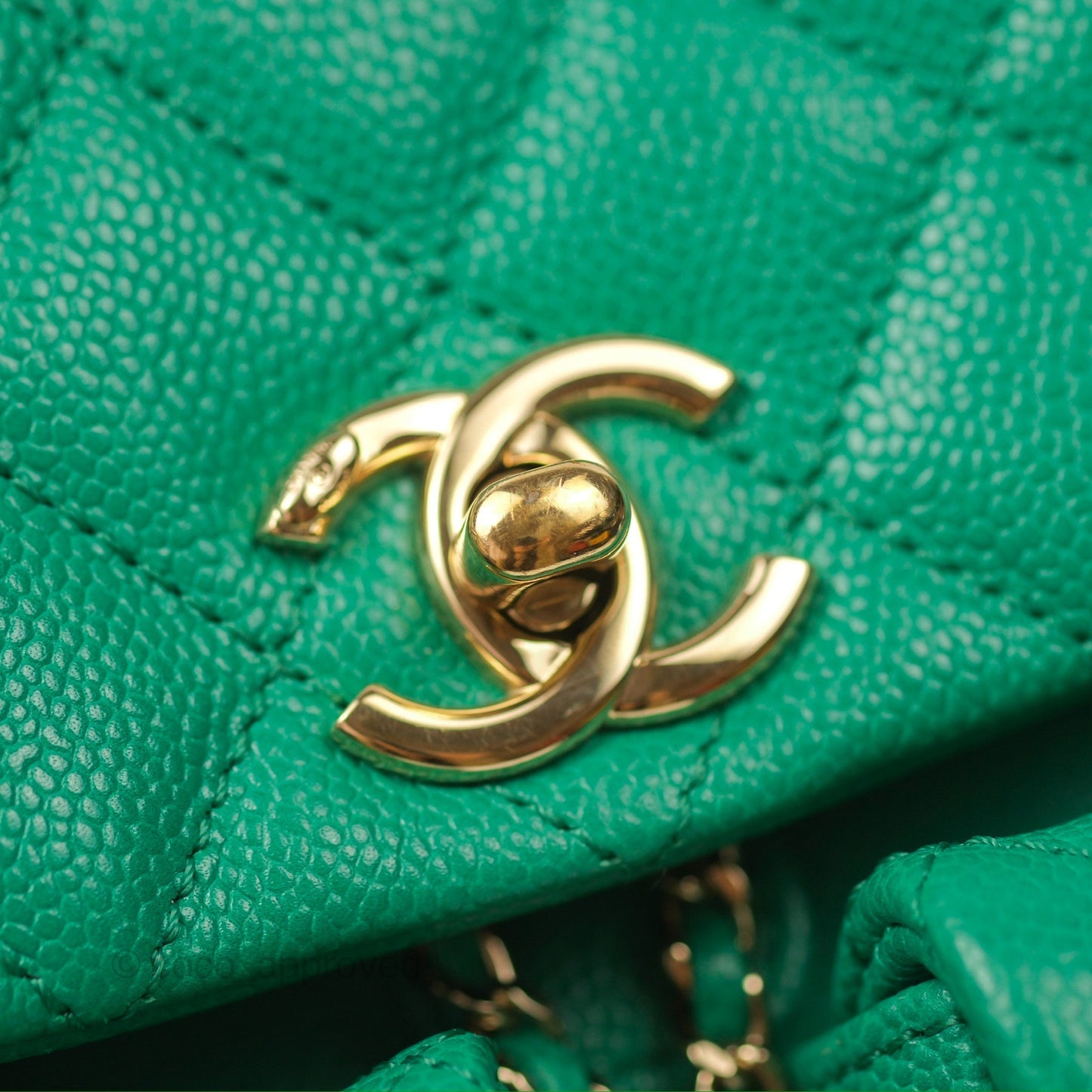 Chanel Duma Backpack Small Green Caviar Gold Hardware 23P