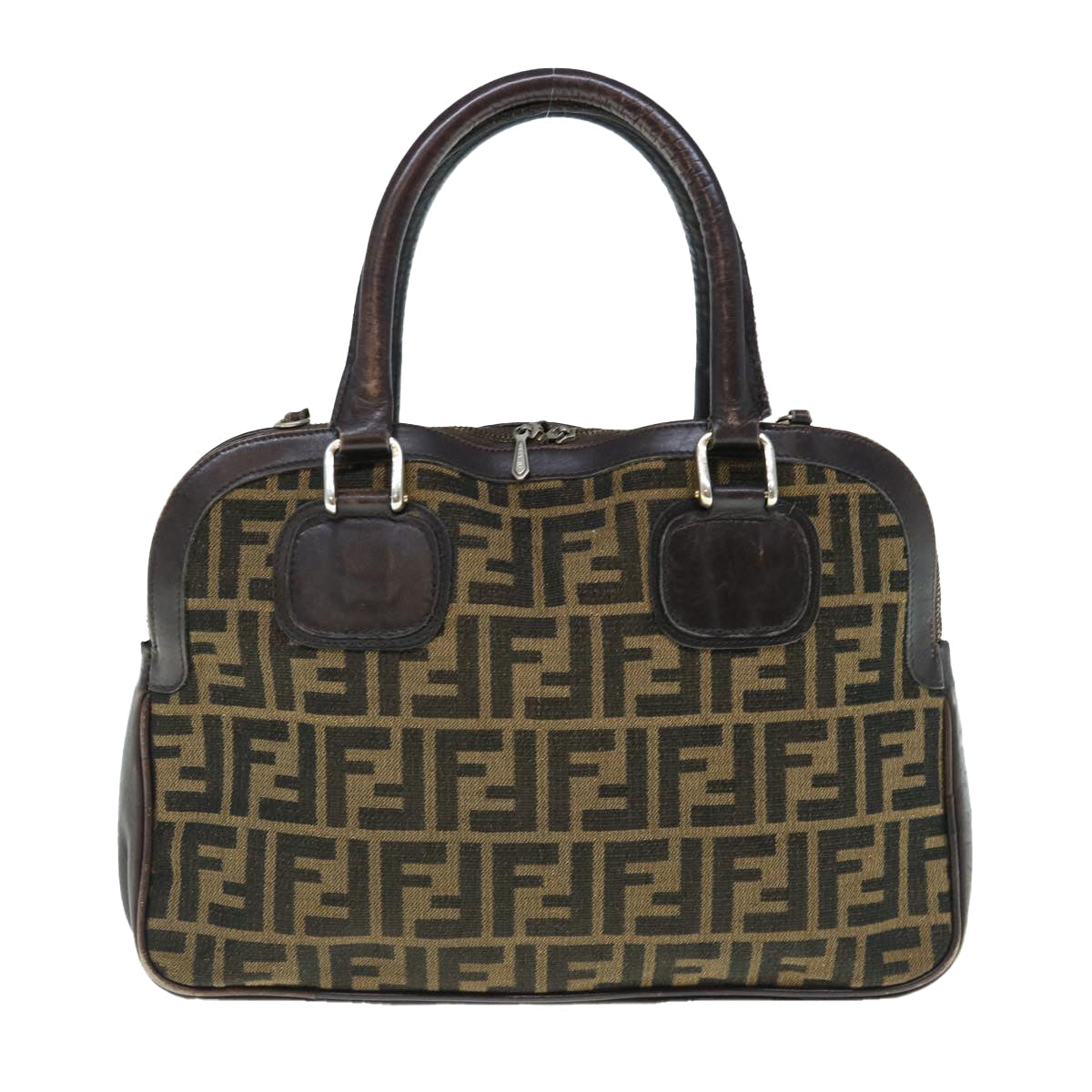 Luxury FendiZucca Canvas Hand Bag 2way Black Brown62975