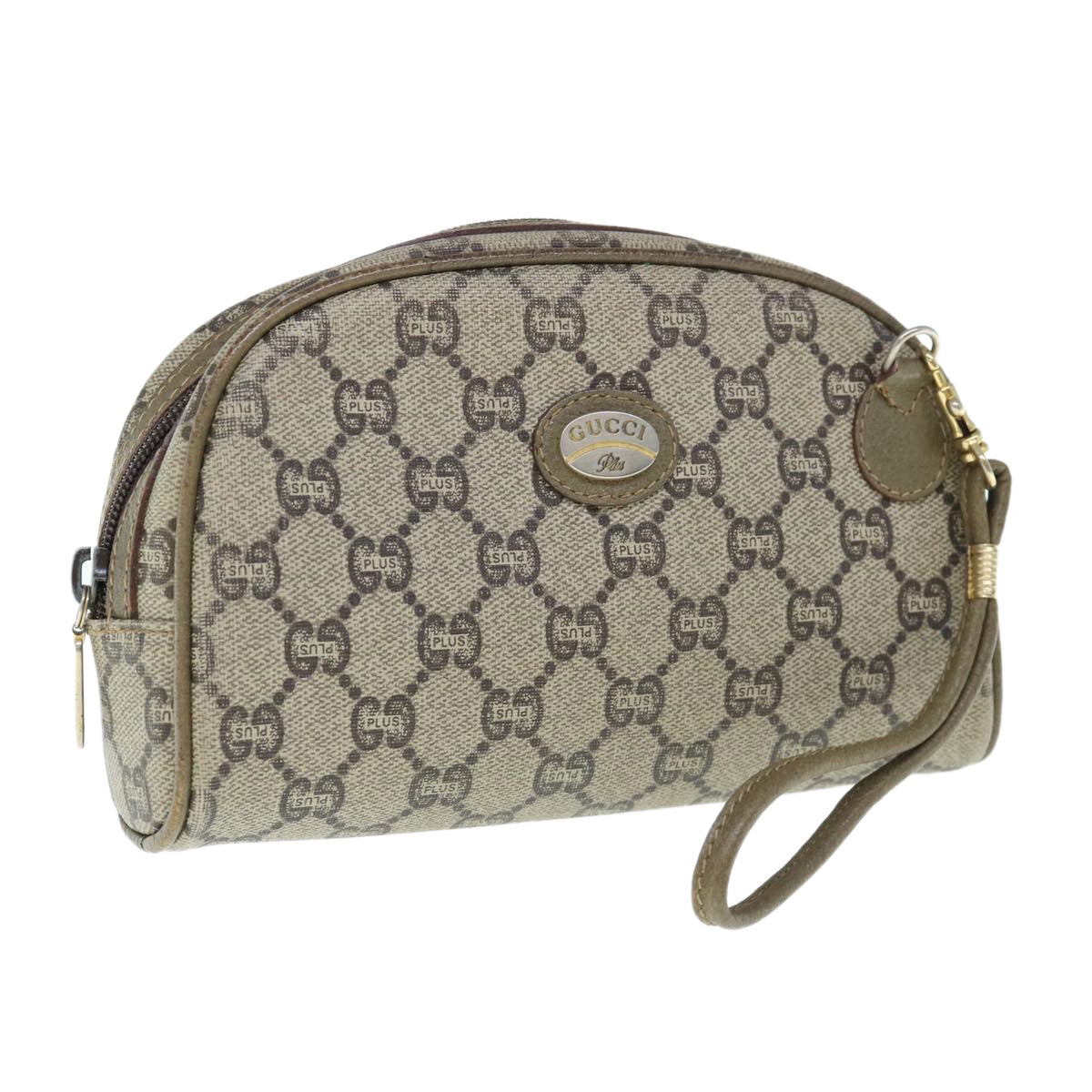 GUCCI GG Plus Supreme Clutch Bag PVC Leather Beige  62976