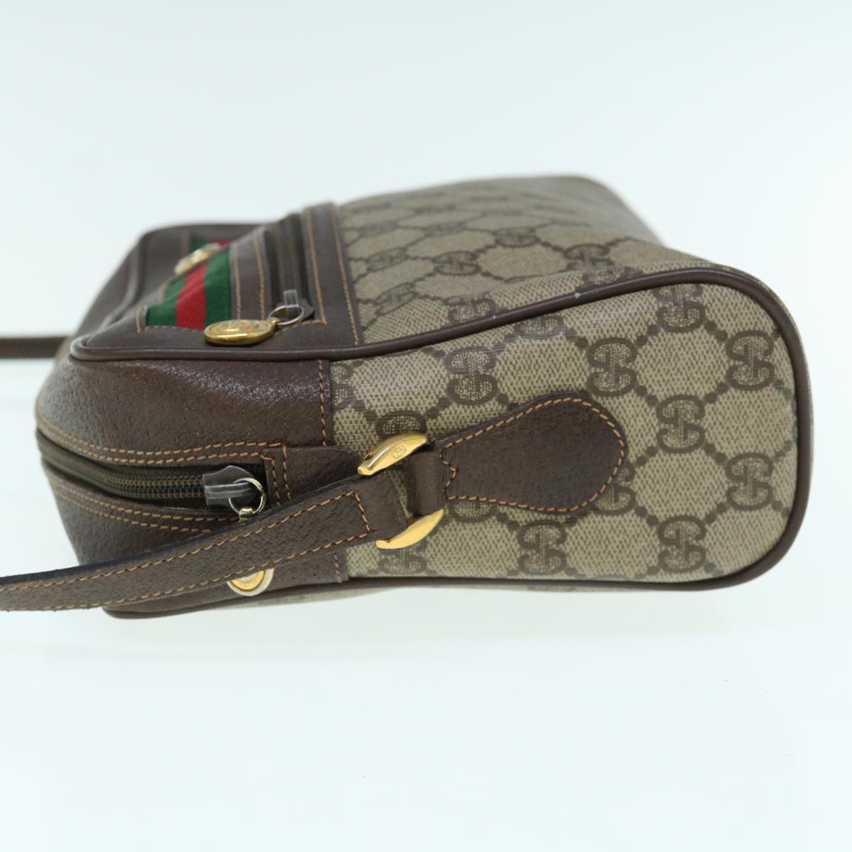 GUCCI Web Sherry Line GG Supreme Shoulder Bag Beige Red 56 02 088  62999