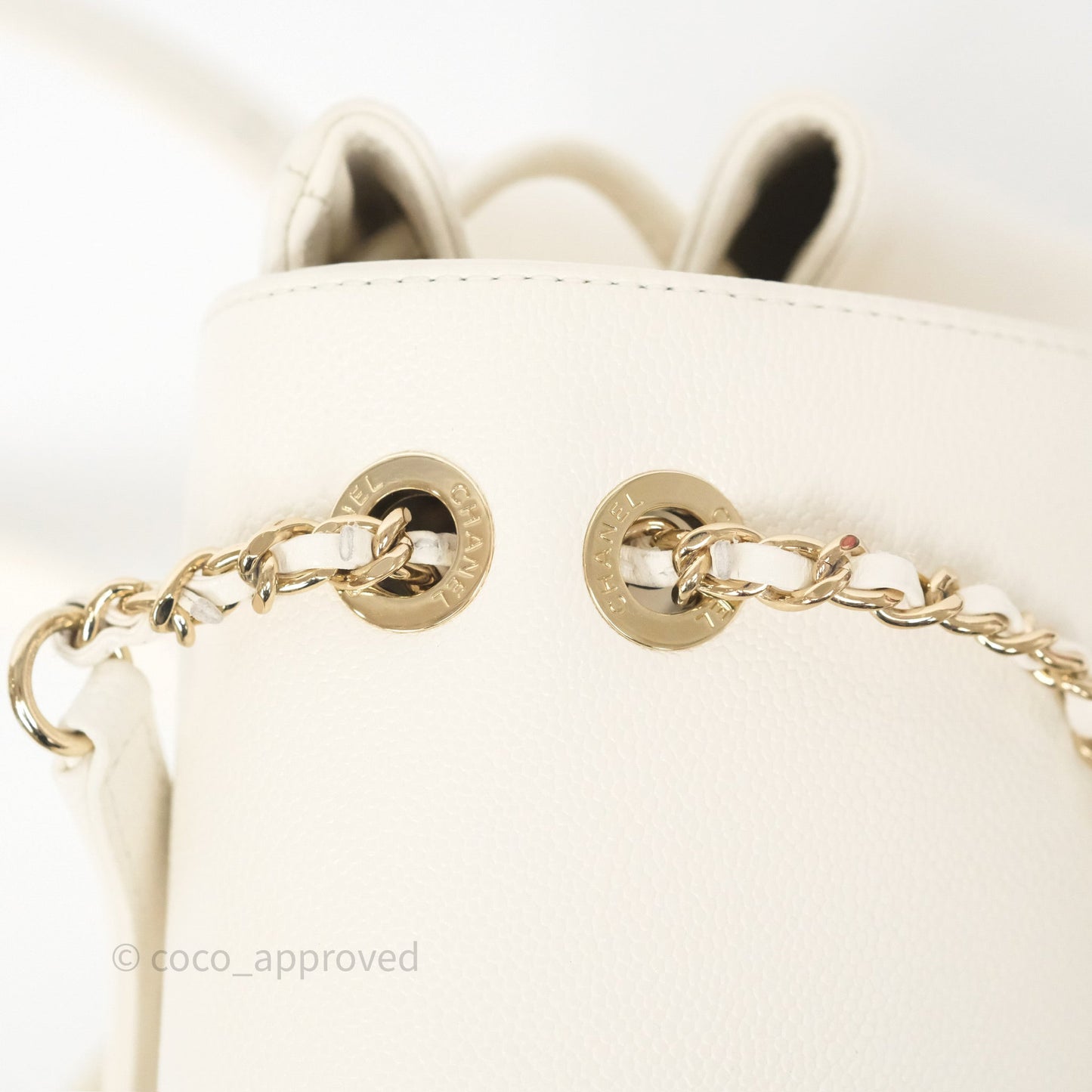 Chanel Quilted Business Affinity Backpack Ivory White Caviar Gold Hardware