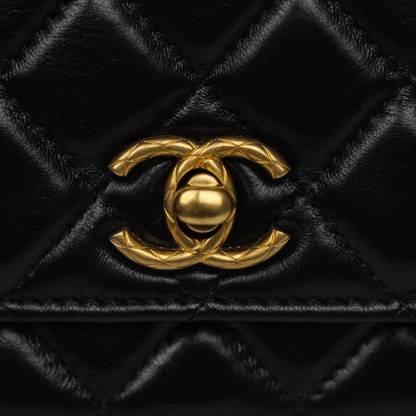 Chanel All Slide Wallet on Chain WOC Adjustable Chain Quilted Black Lambskin 22K