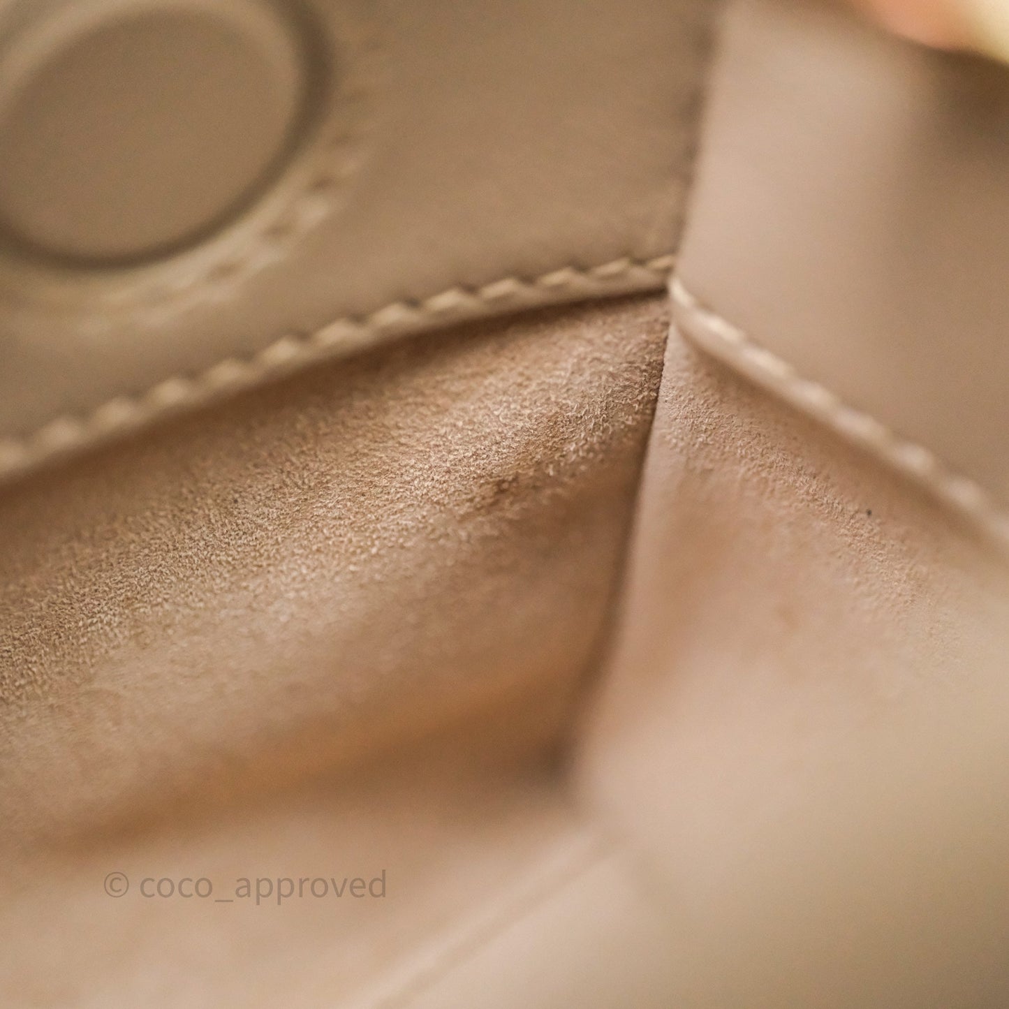 Christian Dior Small Lady D-Joy Powder Beige Cannage Lambskin Gold Hardware