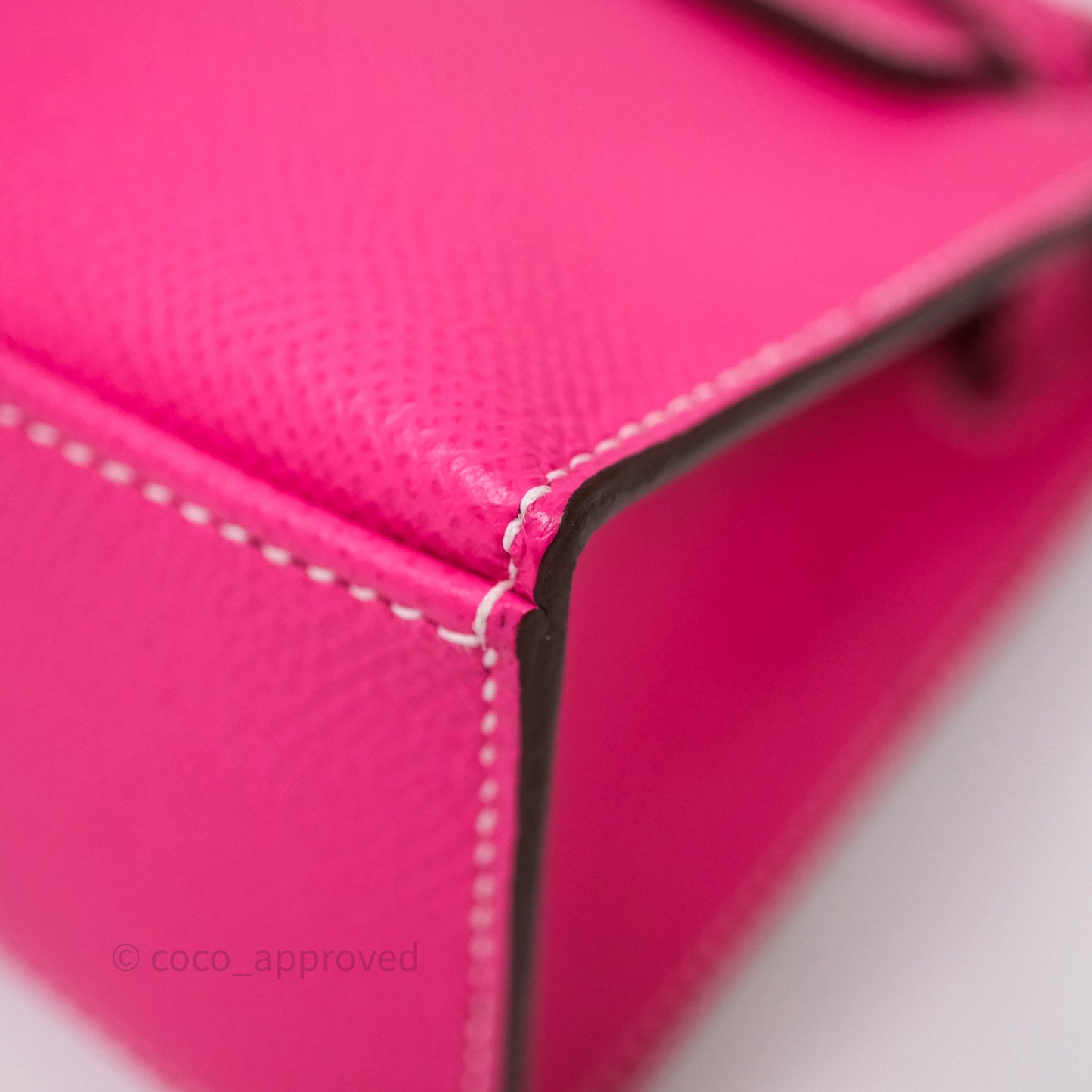 Hermès Kelly Pochette Clutch Rose Tyrien Epsom Palladium Hardware