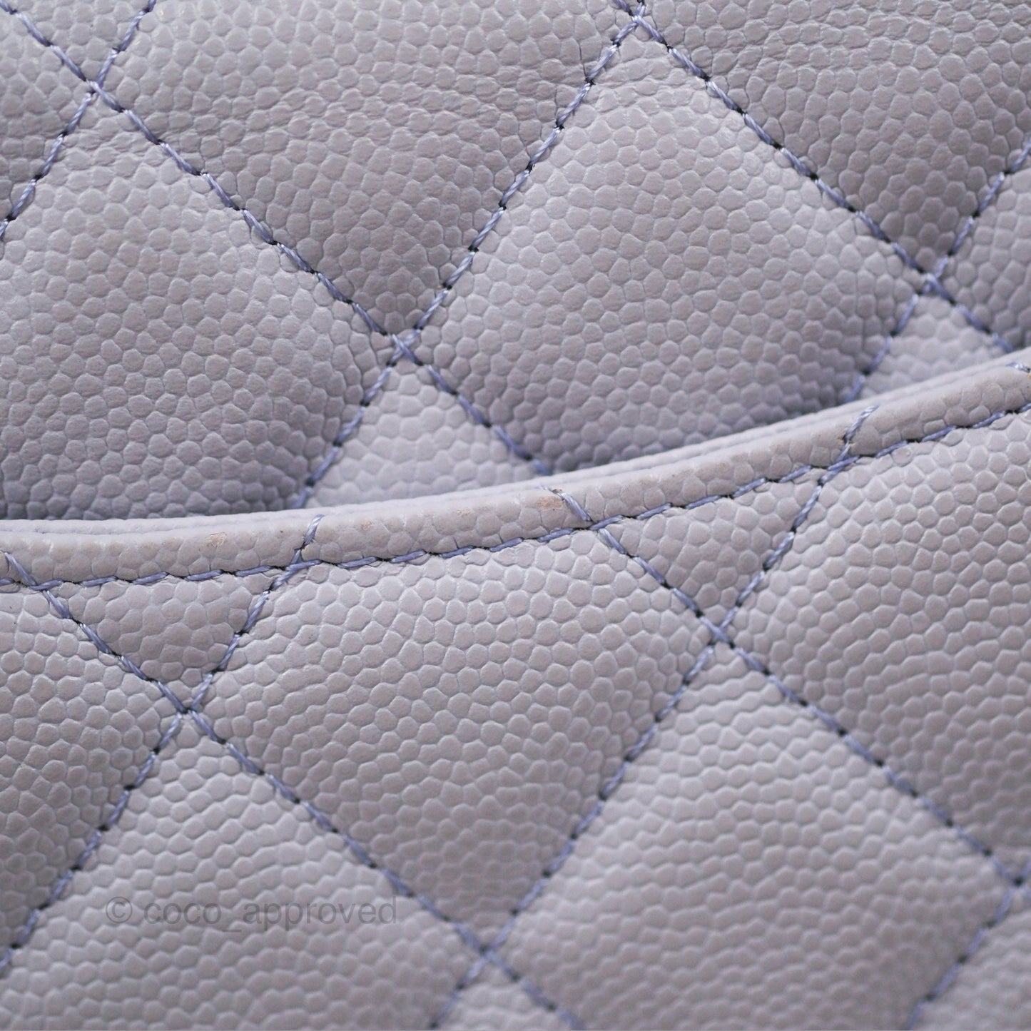 Chanel Quilted Classic Wallet on Chain WOC Lilac Caviar Silver Hardware