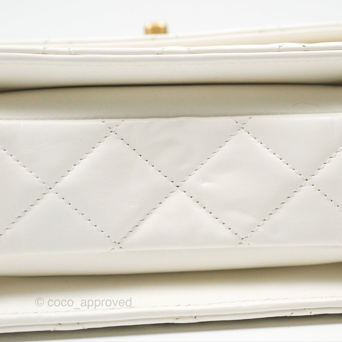 Chanel Rainbow Top Handle Flap Bag White Glazed Lambskin 23P